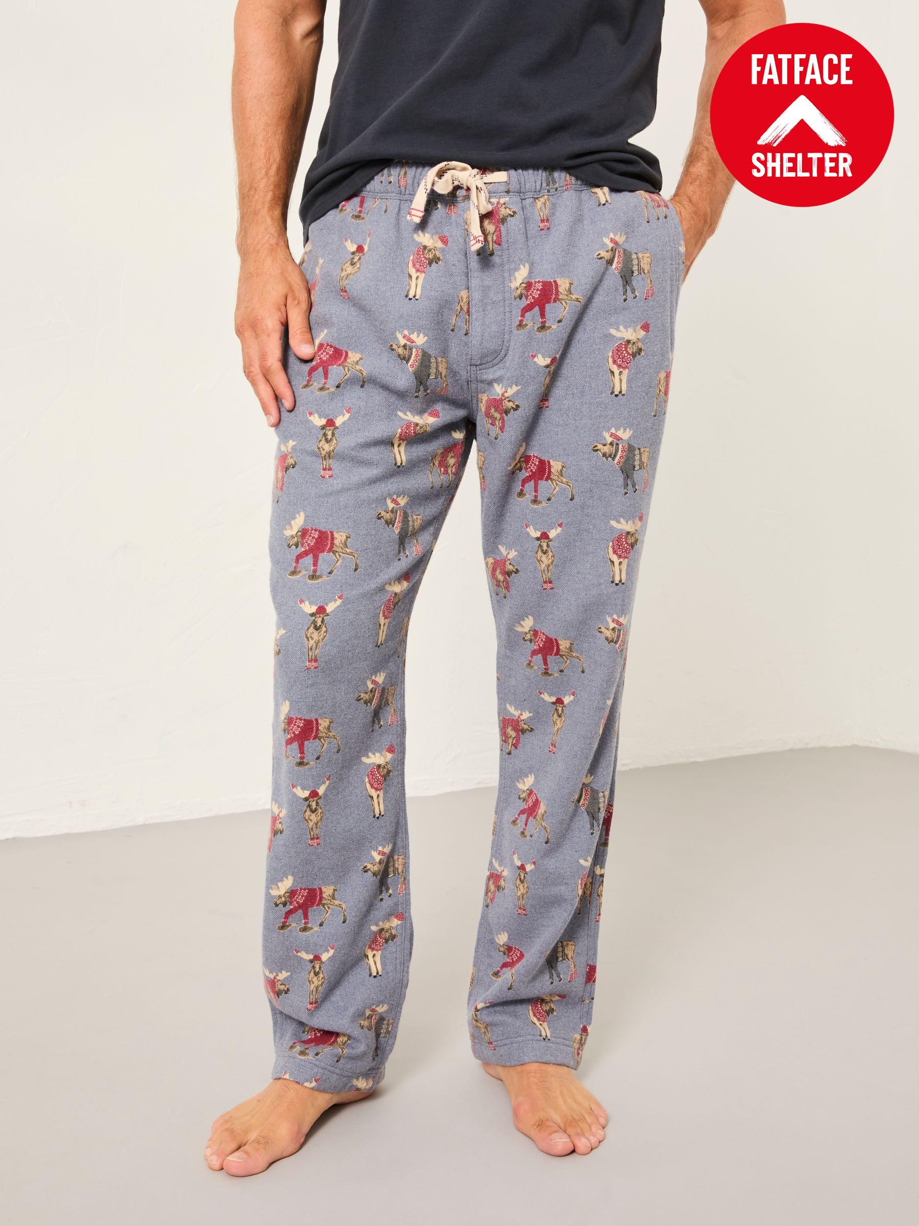 Blue Shelter Moose Print Pyjama Bottoms (W28294) | £39.50