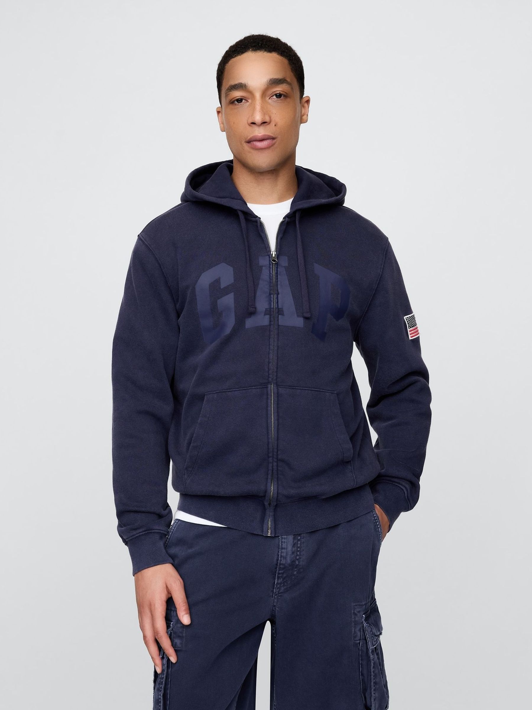 Dark Blue VintageSoft Logo Zip Hoodie (W28330) | £60