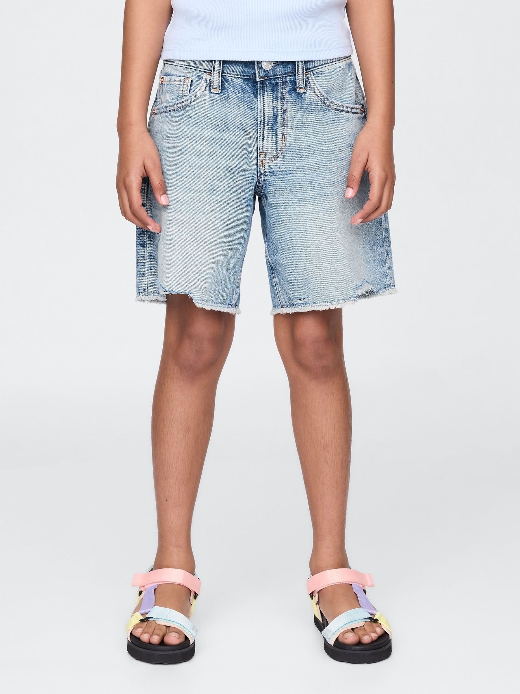 Blue Low Rise Stride Denim Bermuda Shorts (5-13yrs) (W28479) | £25
