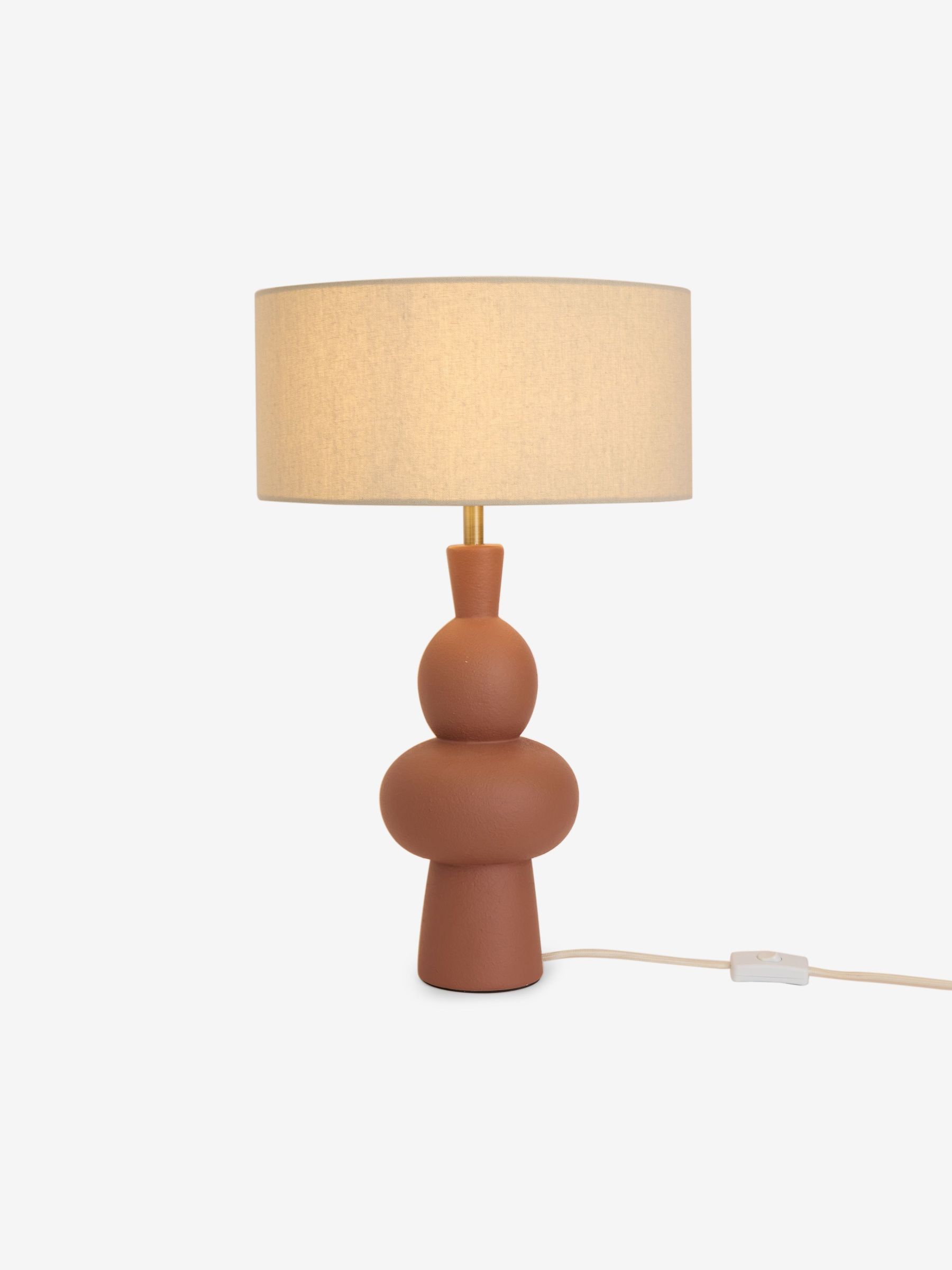 Freyja Ceramic Table Lamp in Brown (W28802) | £79