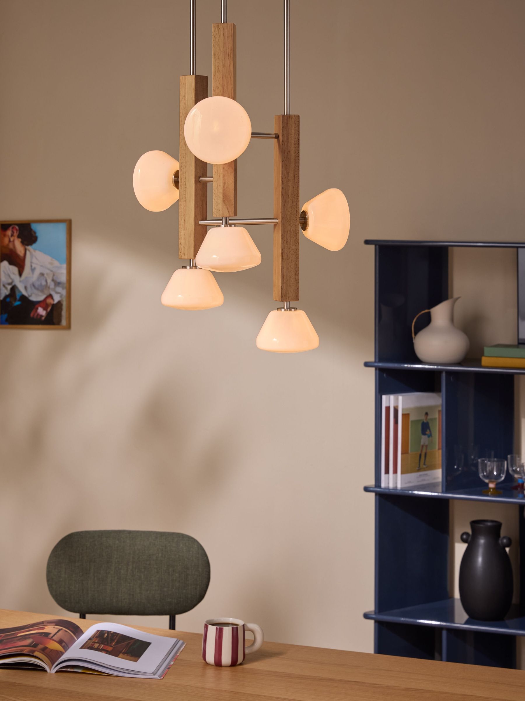 Light Wood Cillian Cluster Pendant Light (W28942) | £319