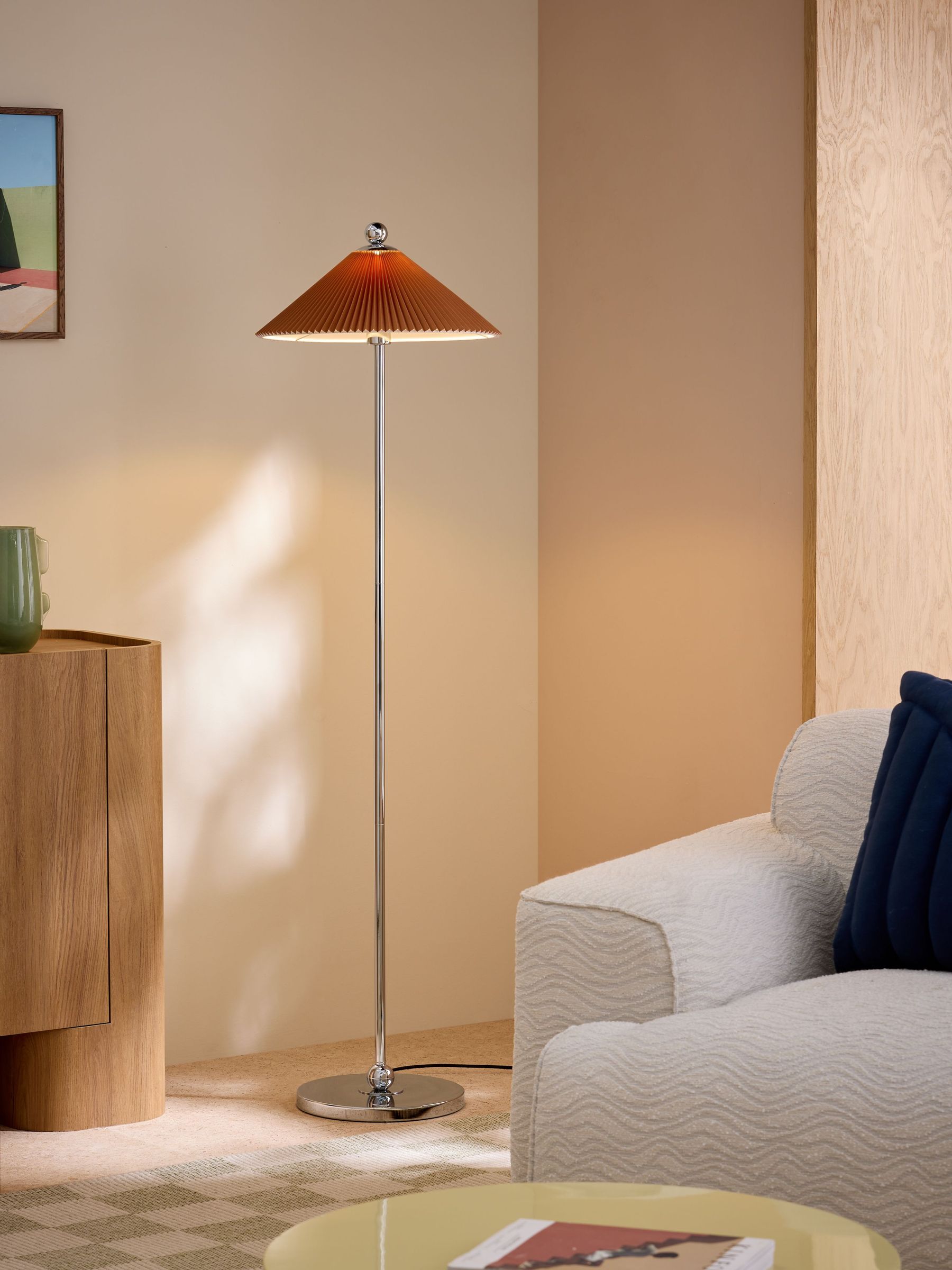 Jolene Floor Lamp in Silver/Rust Brown (W28947) | £99