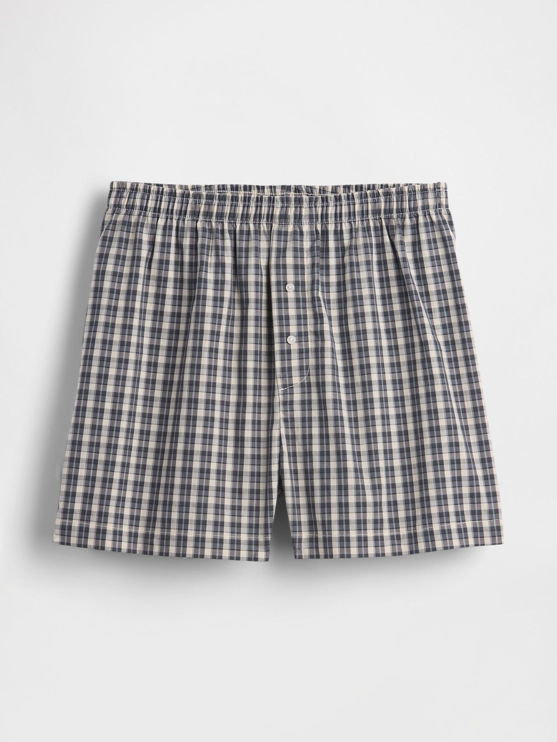Navy Blue Poplin Pyjama Boxer Shorts (W30660) | £25