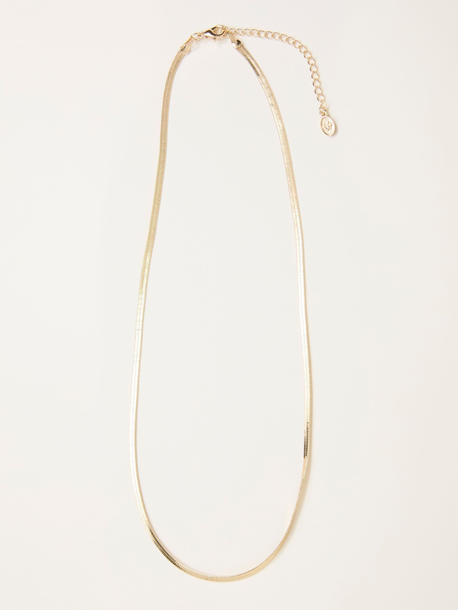 Gold Tone Snake Chain Necklace (W31029) | £14.50