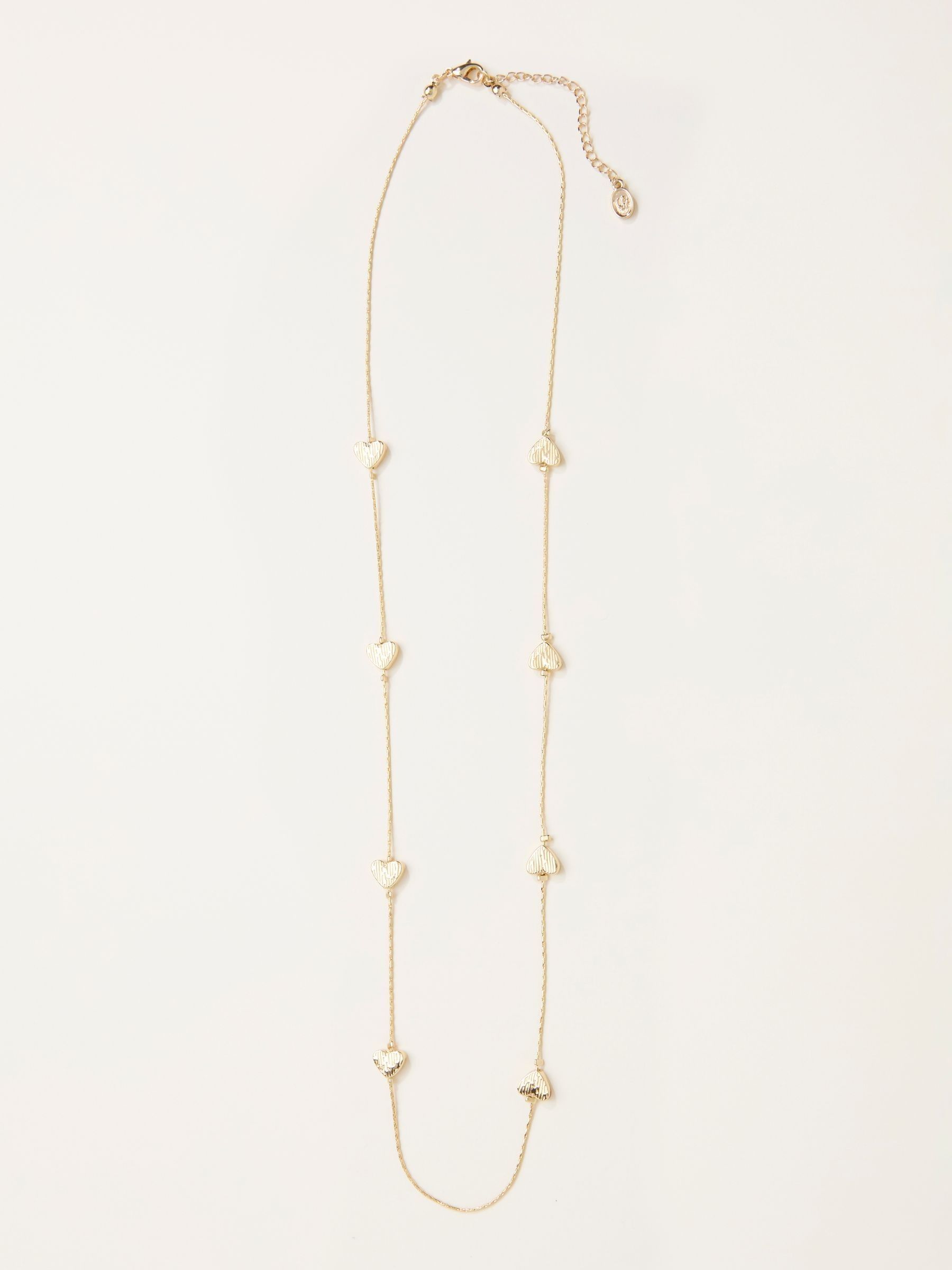 Gold Tone Heart Layered Necklace (W31030) | £16.50