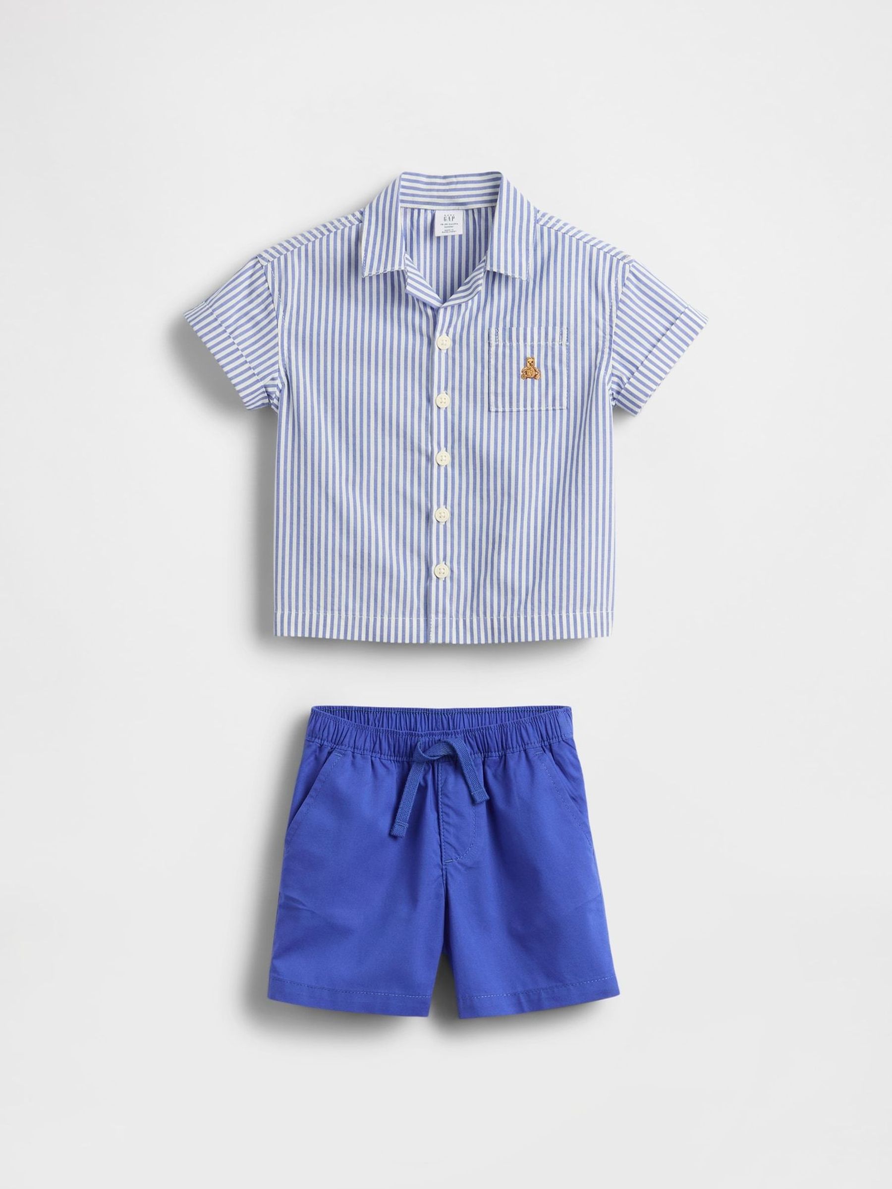 Blue Stripe Poplin Outfit Set (Newborn-24mths) (W31261) | £25