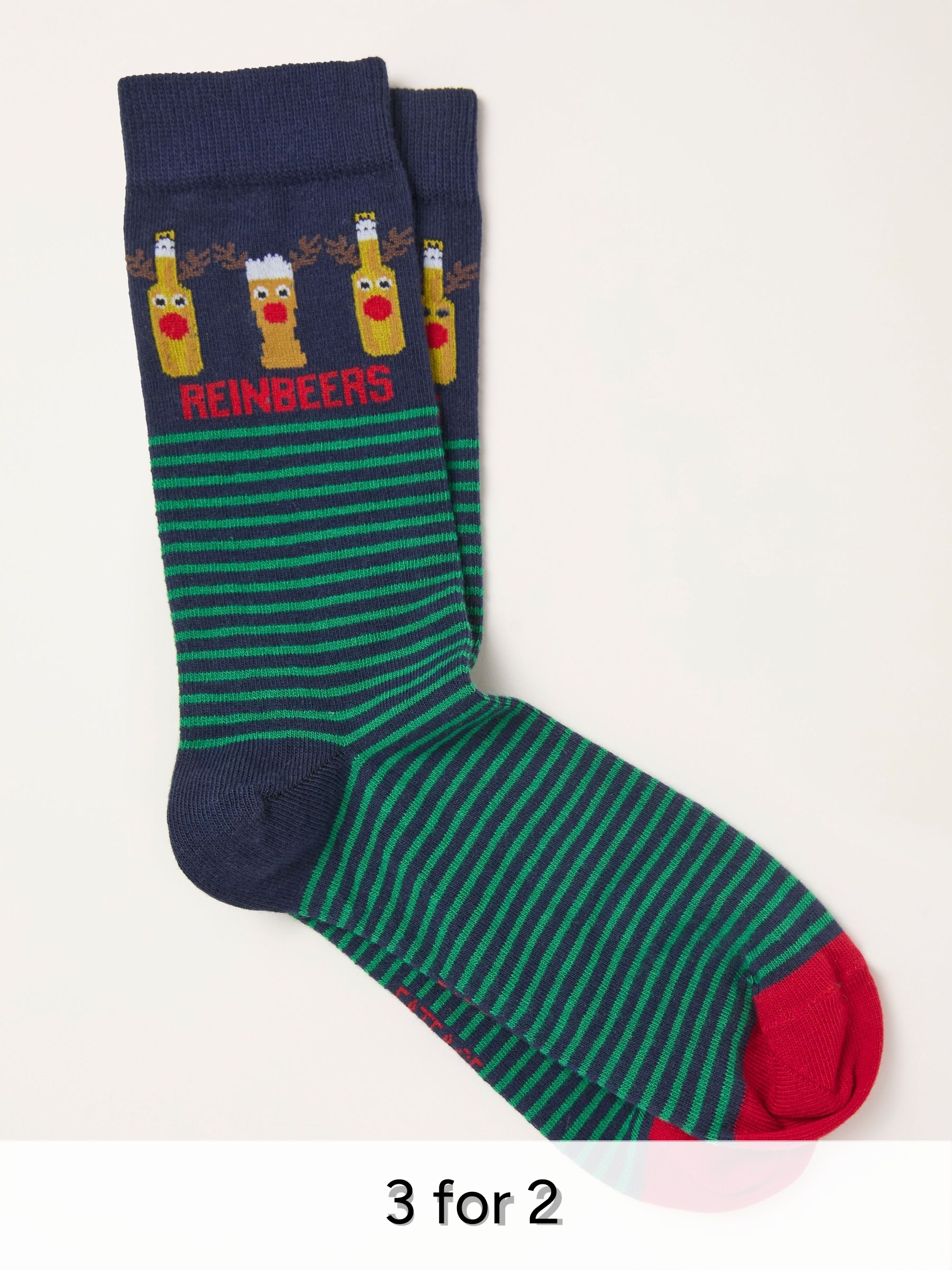 Navy Reinbeer Socks (W31752) | £7.50