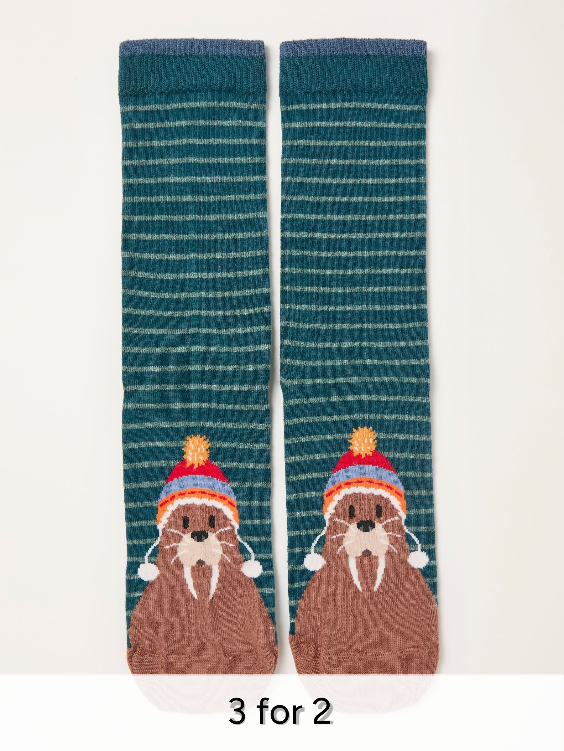 Teal Blue Walrus Toe Socks (W31761) | £7.50
