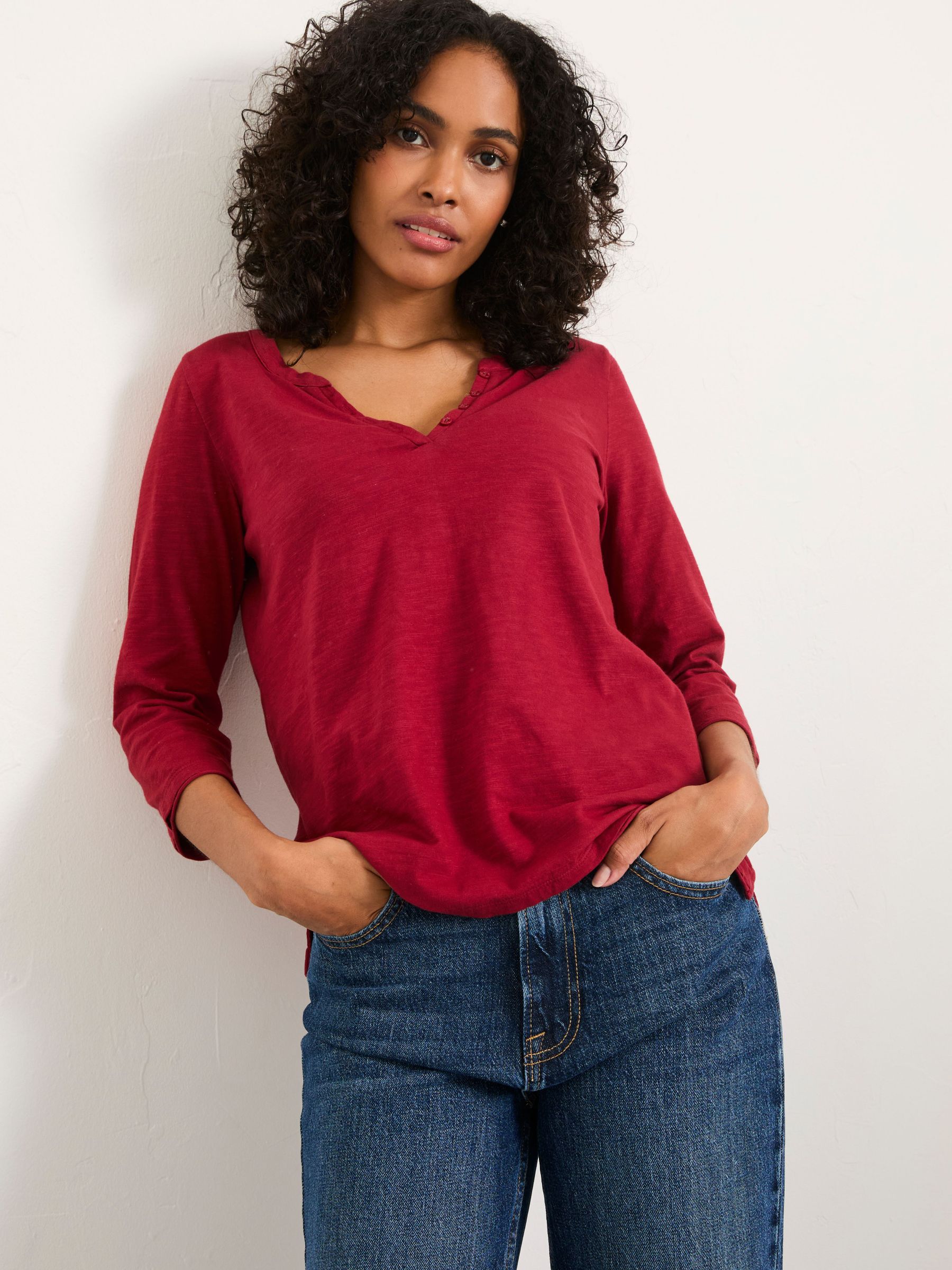 Aster Red 3/4 Sleeve T Shirt (W31889) | £29.50