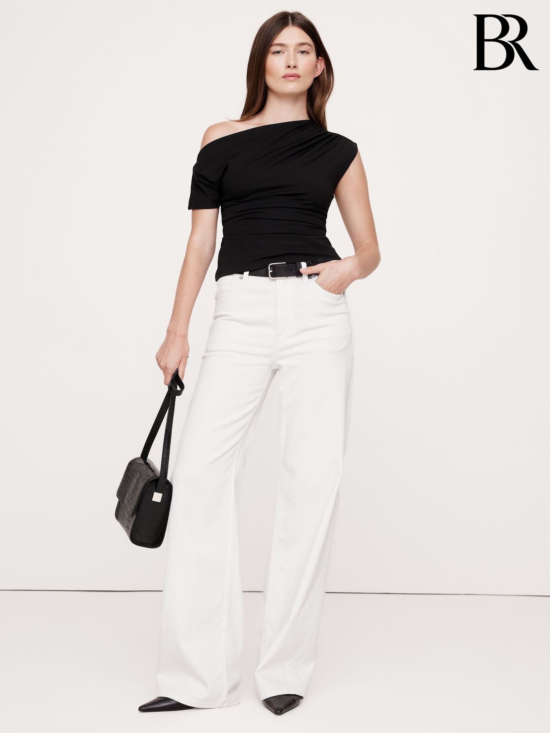 Banana Republic Black Knit Off-Shoulder Top (W31910) | £90
