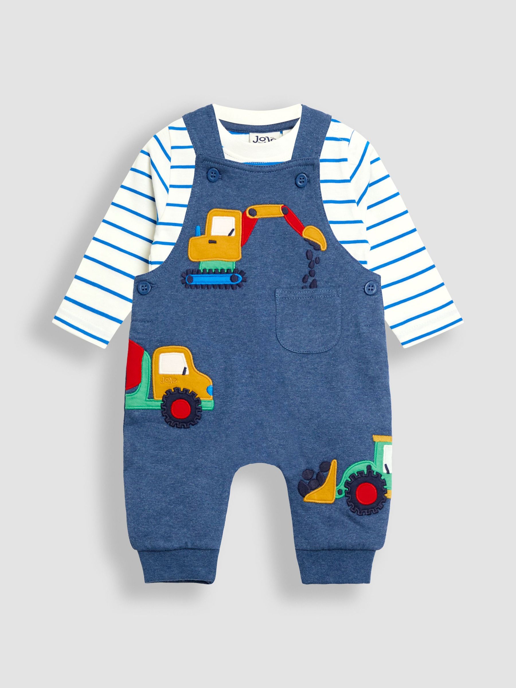 Blue 2-Piece Appliqué Dungarees & Print Top Set (W31992) | £28 - £29