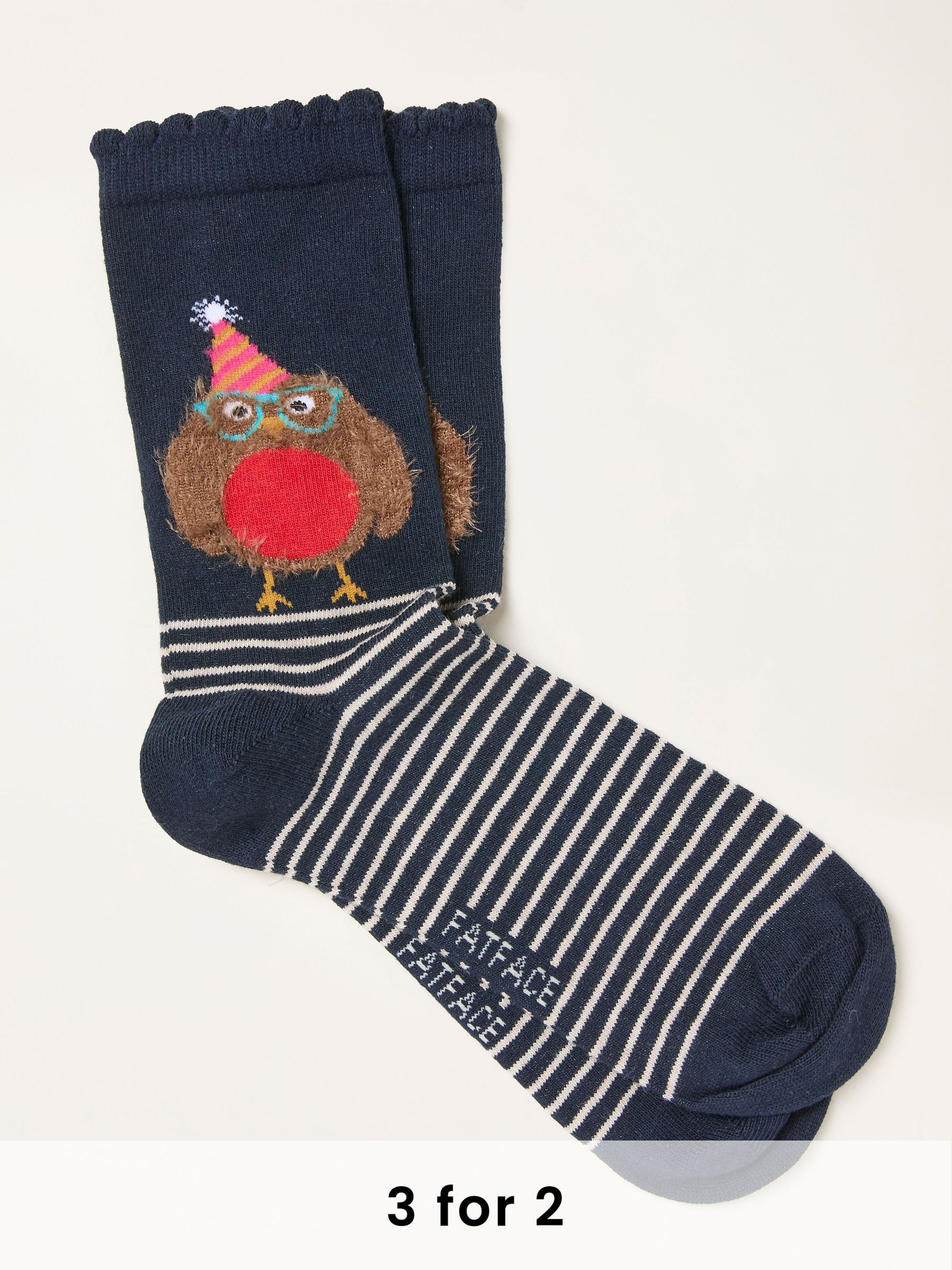 Navy Robin Toe Socks (W32024) | £7.50