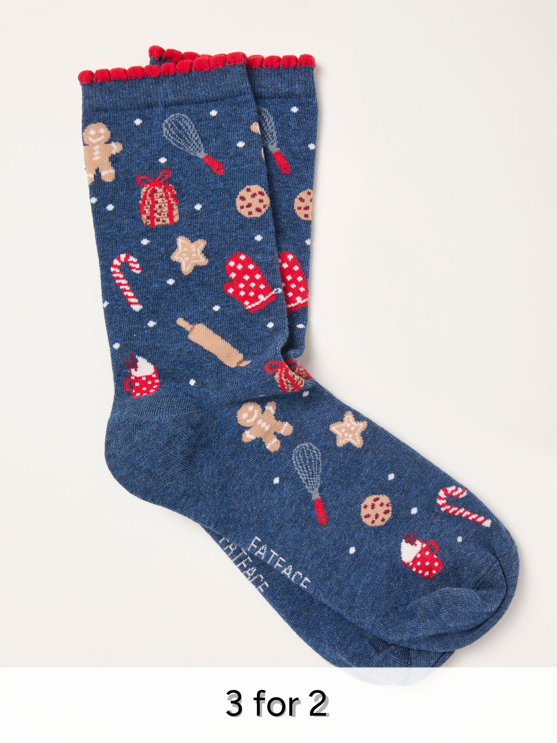 Navy Christmas Baking Socks (W32025) | £7.50