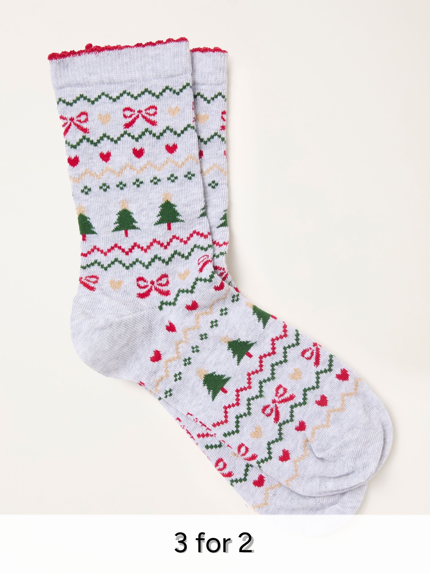 Grey Fairisle Socks (W32030) | £7.50