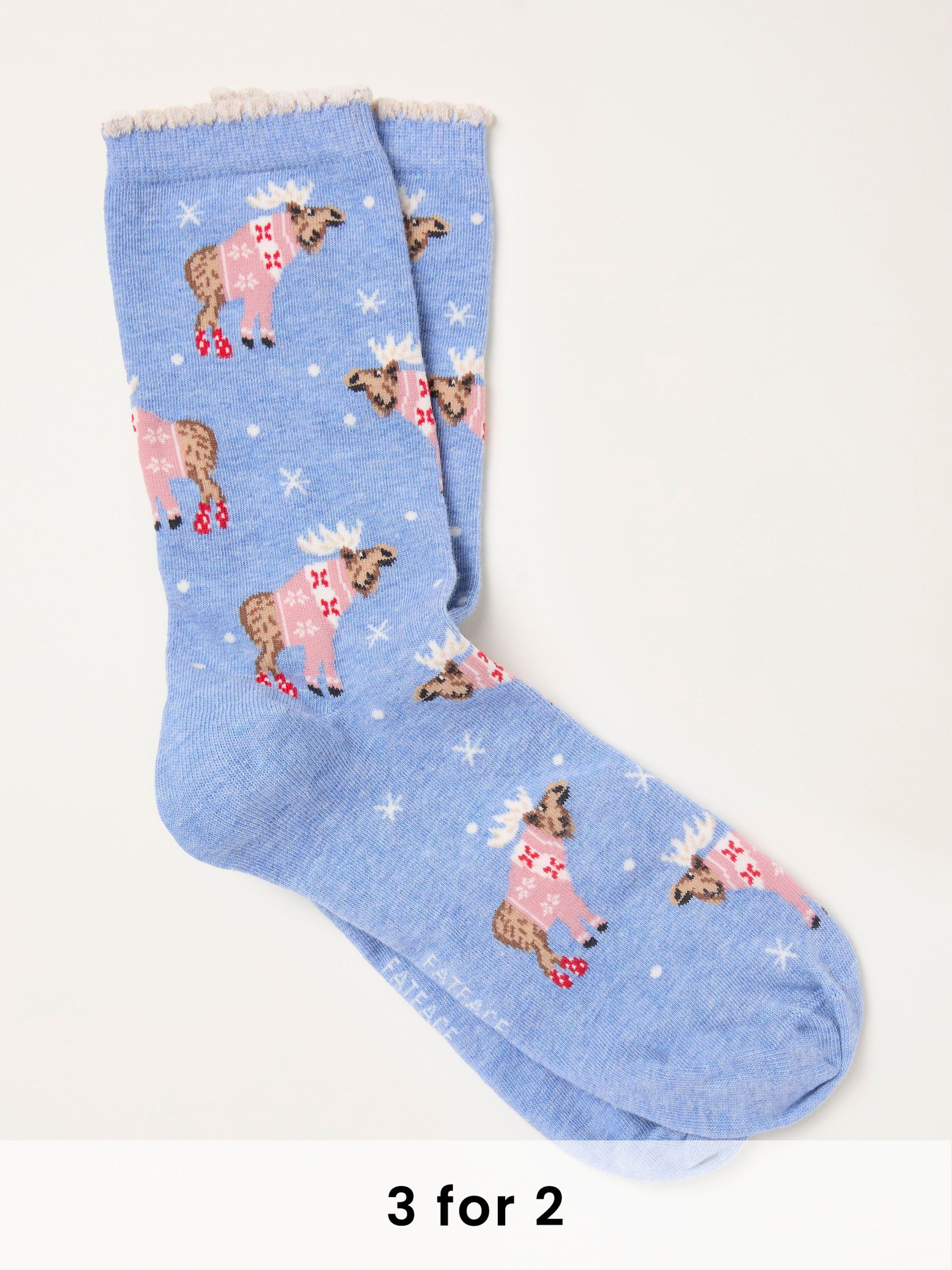 Blue Shelter Moose Socks (W32034) | £7.50