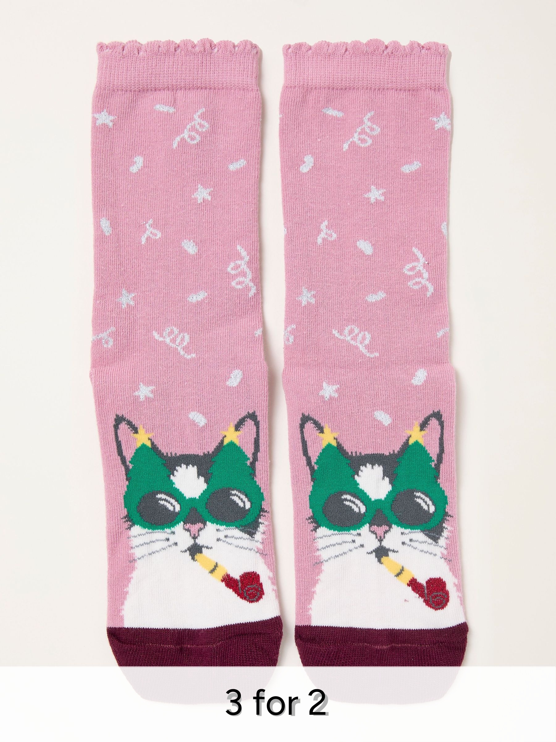 Pink Cat Toe Socks (W32036) | £7.50
