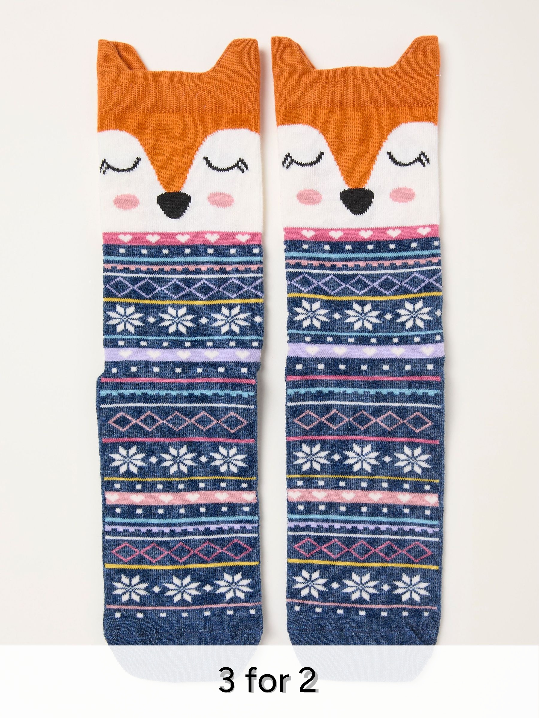 Navy Fox Socks (W32043) | £7.50