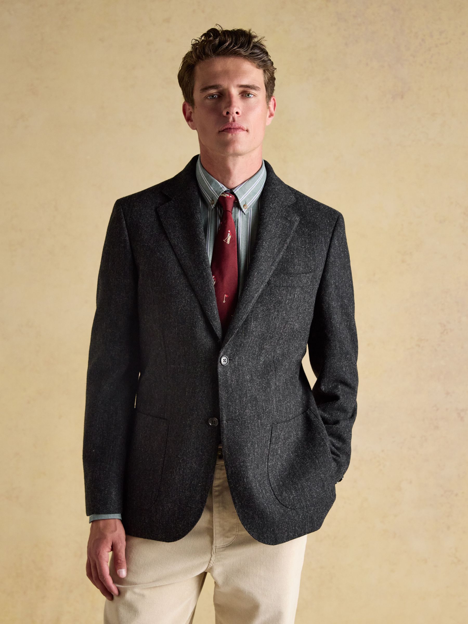 Grey Wool Blend Donegal Blazer (W32100) | £149