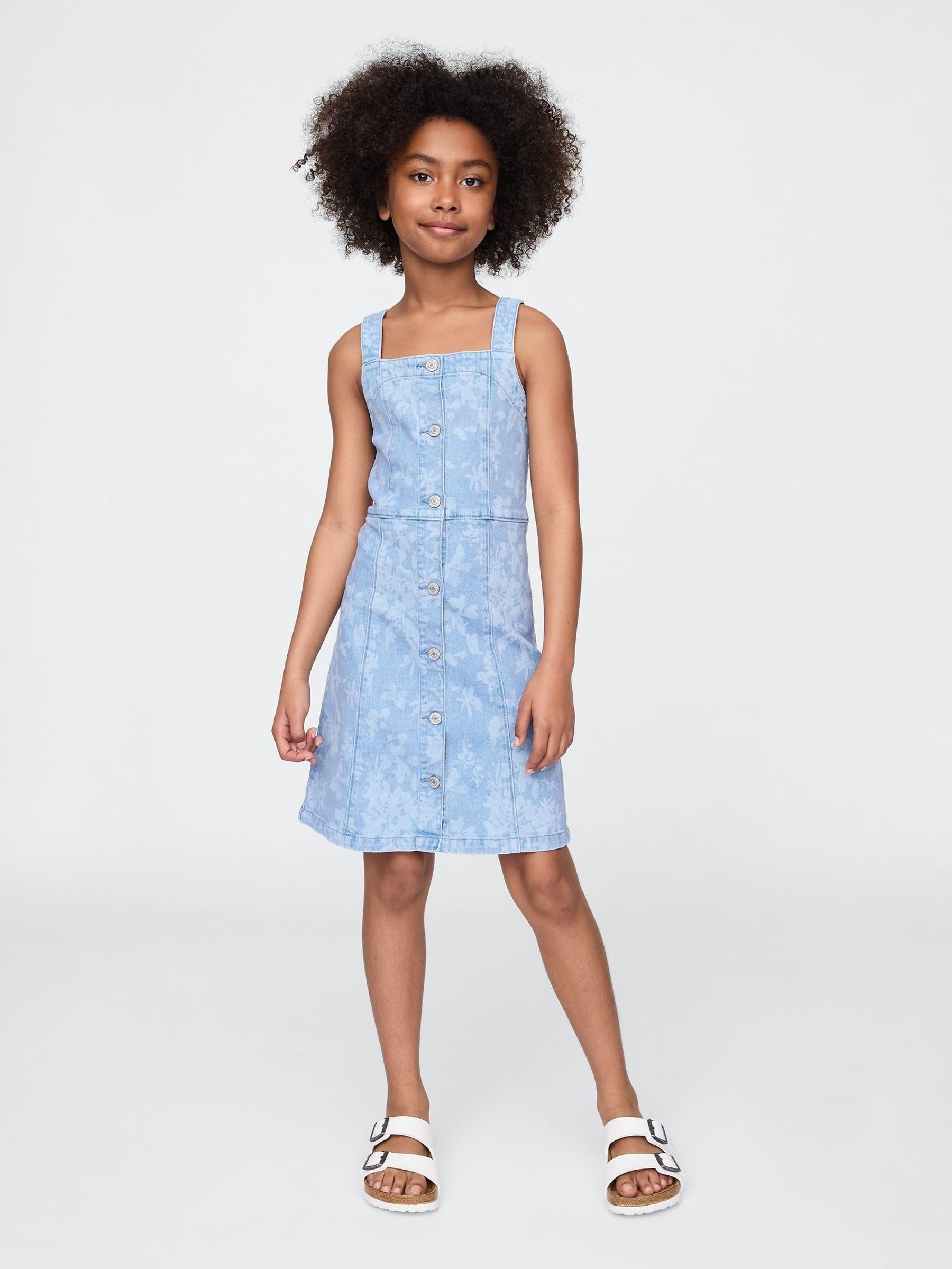 Blue Denim Floral Dress (4-13yrs) (W33152) | £35