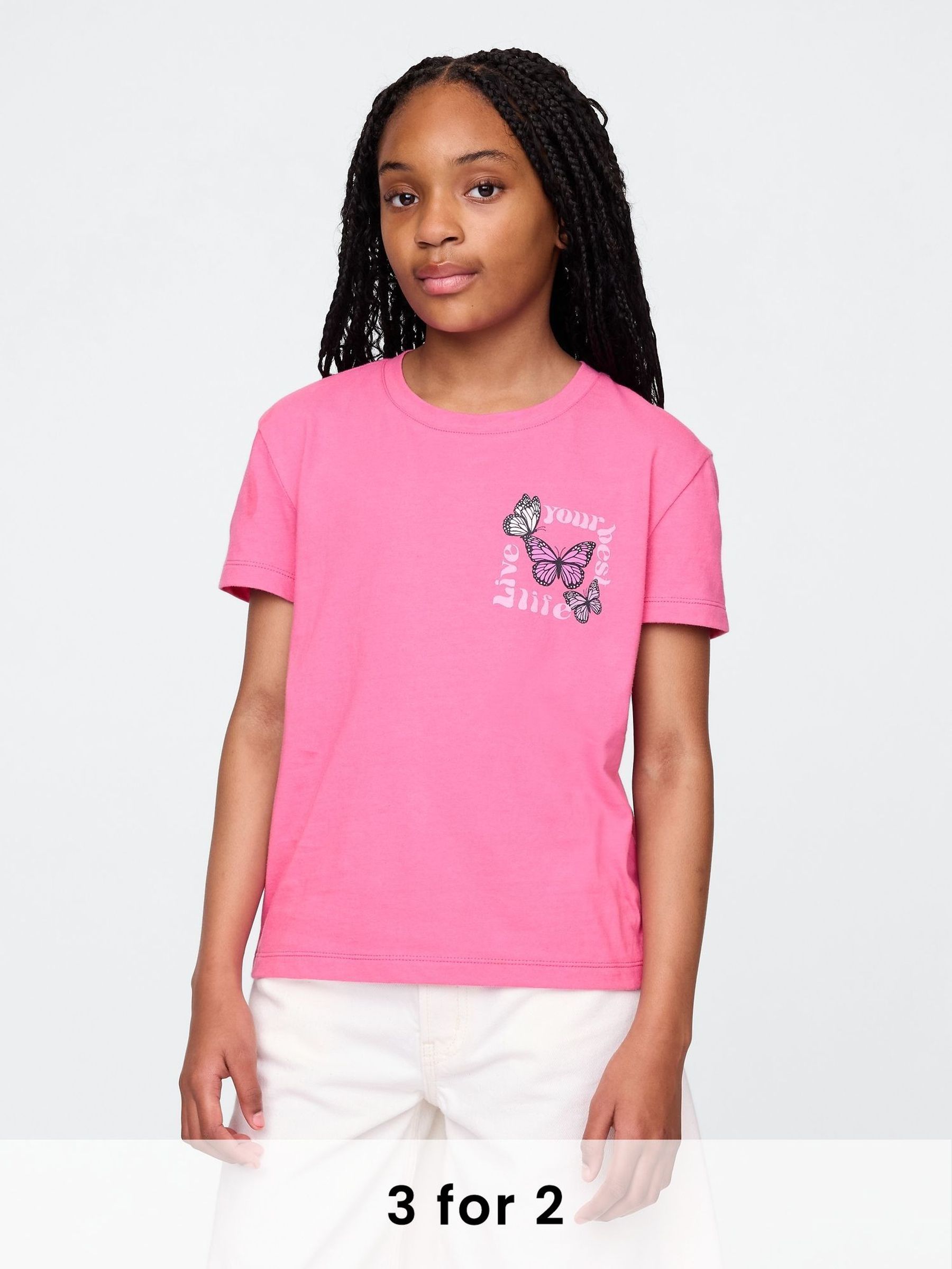 Pink Relaxed Graphic Short Sleeve T-Shirt (4-13yrs) (W33159) | £10