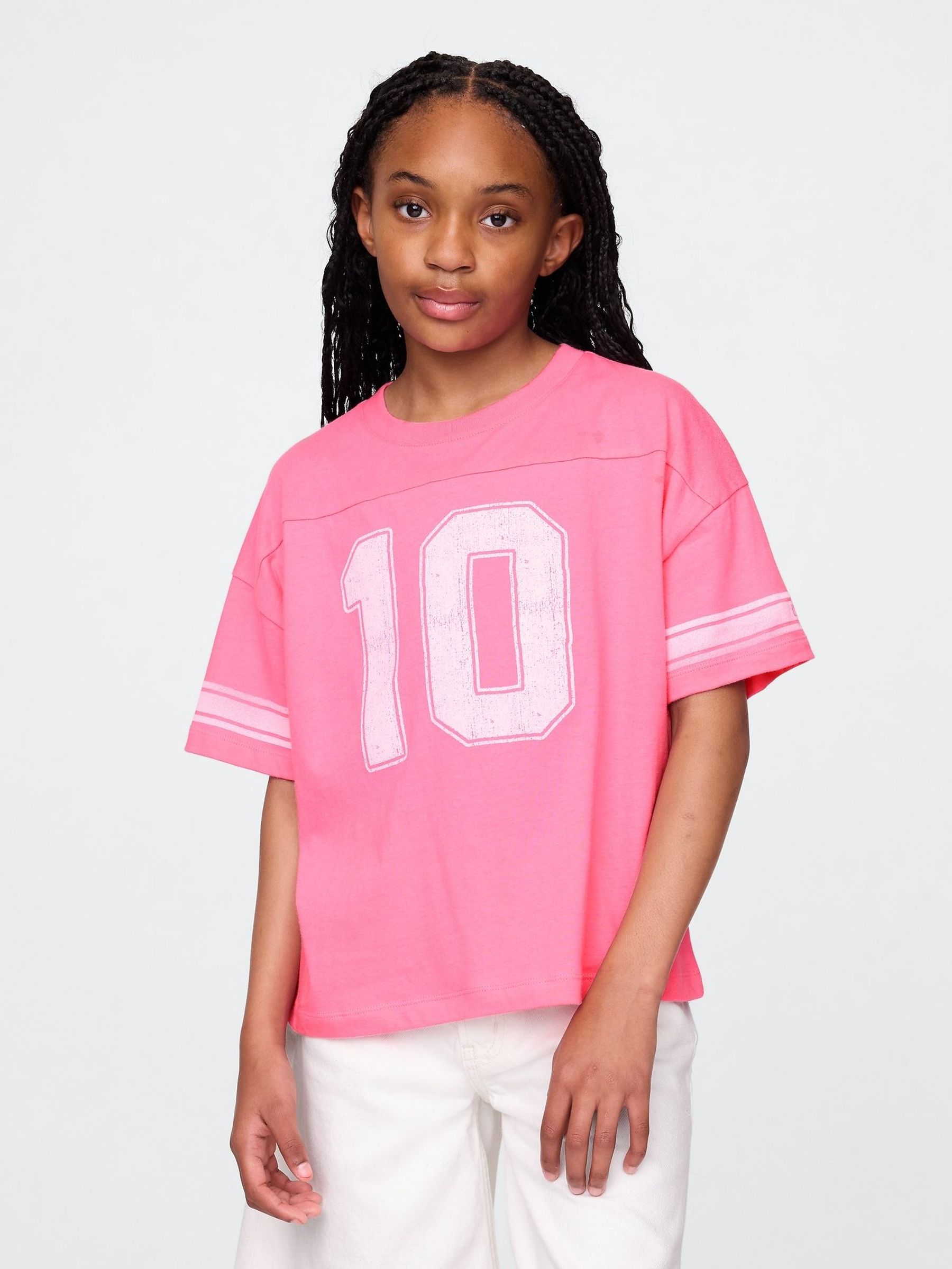 Pink Varsity Jersey T-Shirt (4-13yrs) (W33161) | £12