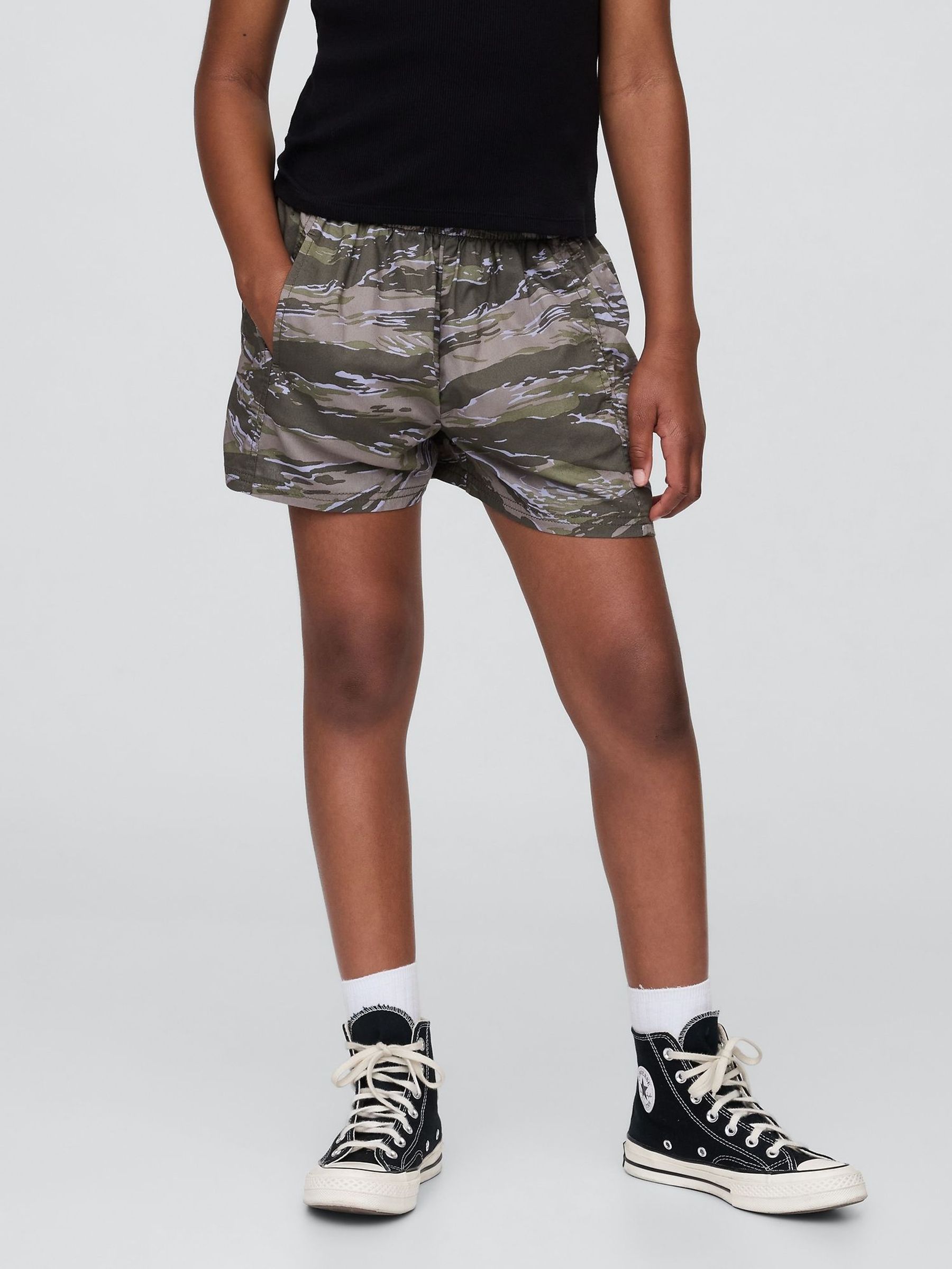 Green Camo Poplin Easy Shorts (4-13yrs) (W33163) | £18