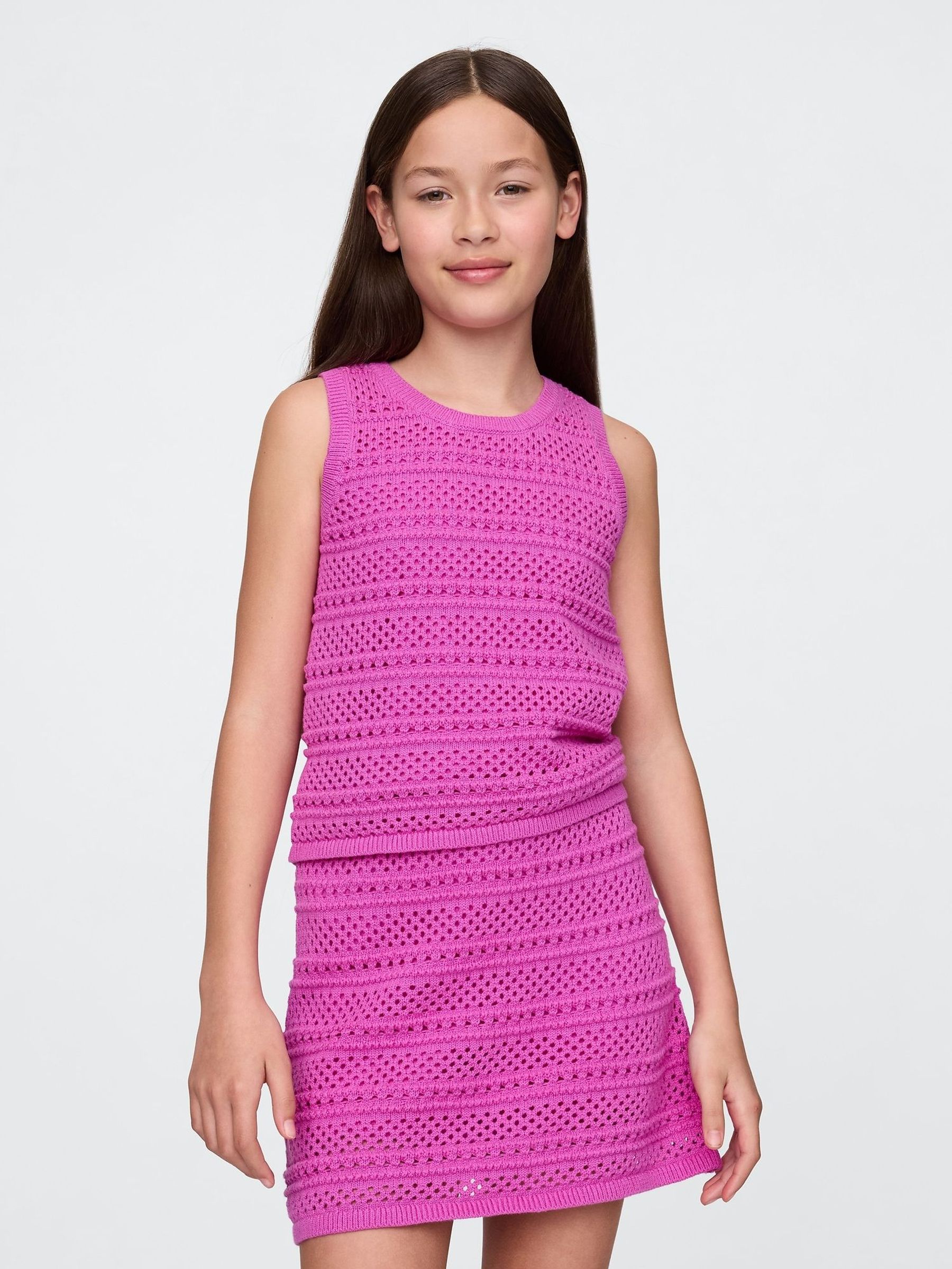 Purple Crochet Shell Vest (W33164) | £24