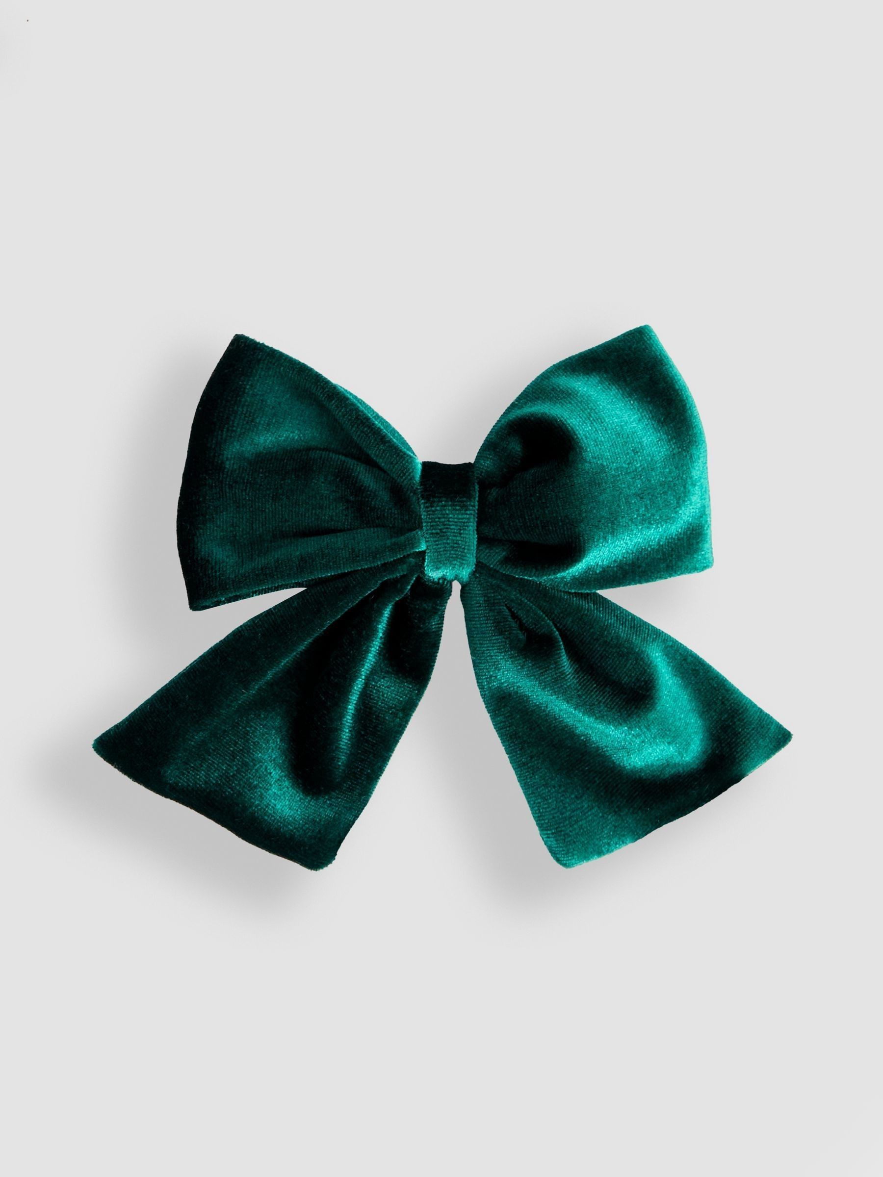 Green Thin Satin Bow Clip (W33201) | £6.50