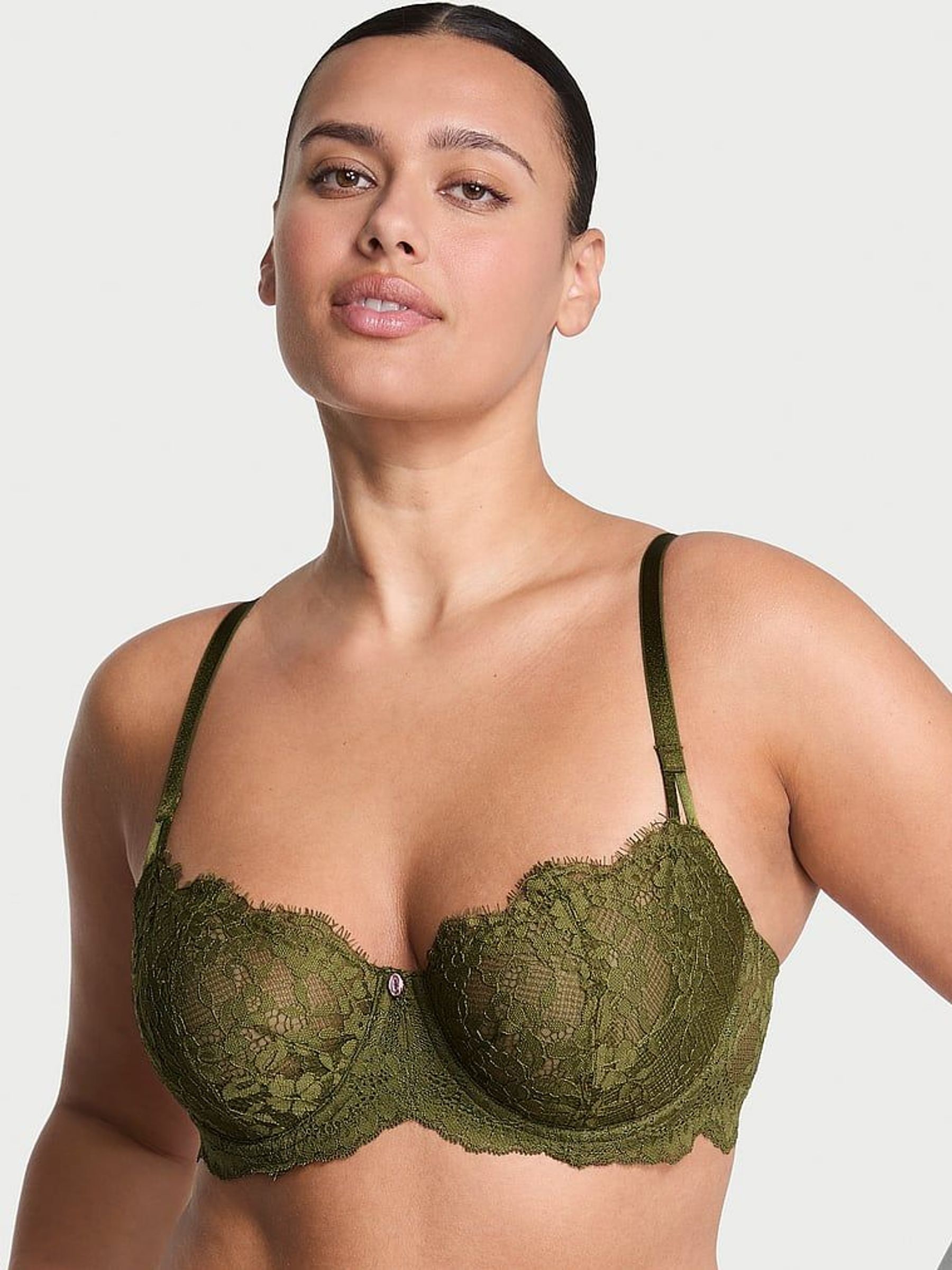 Green Chameleon Unlined Balcony Lace Bra (W34120) | £39