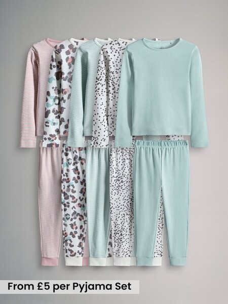 5 Pack Snuggle Fit Cotton Jersey Pyjamas Set (W35743) | £25 - £30