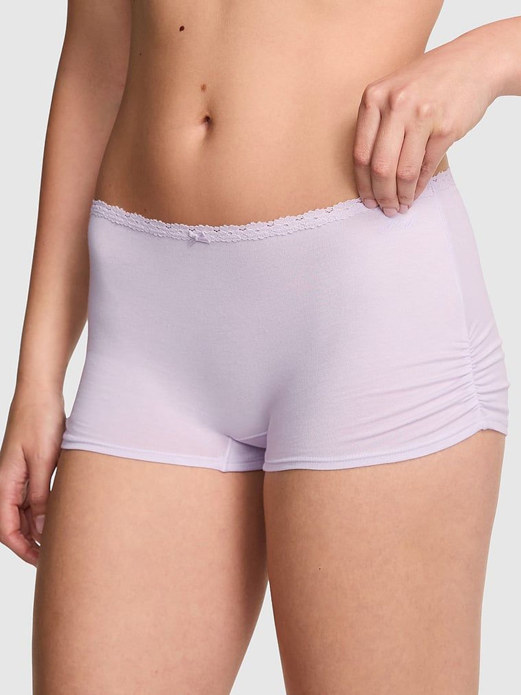 Purple Whisper Short Cotton Ruffle Knickers (W35999) | £9