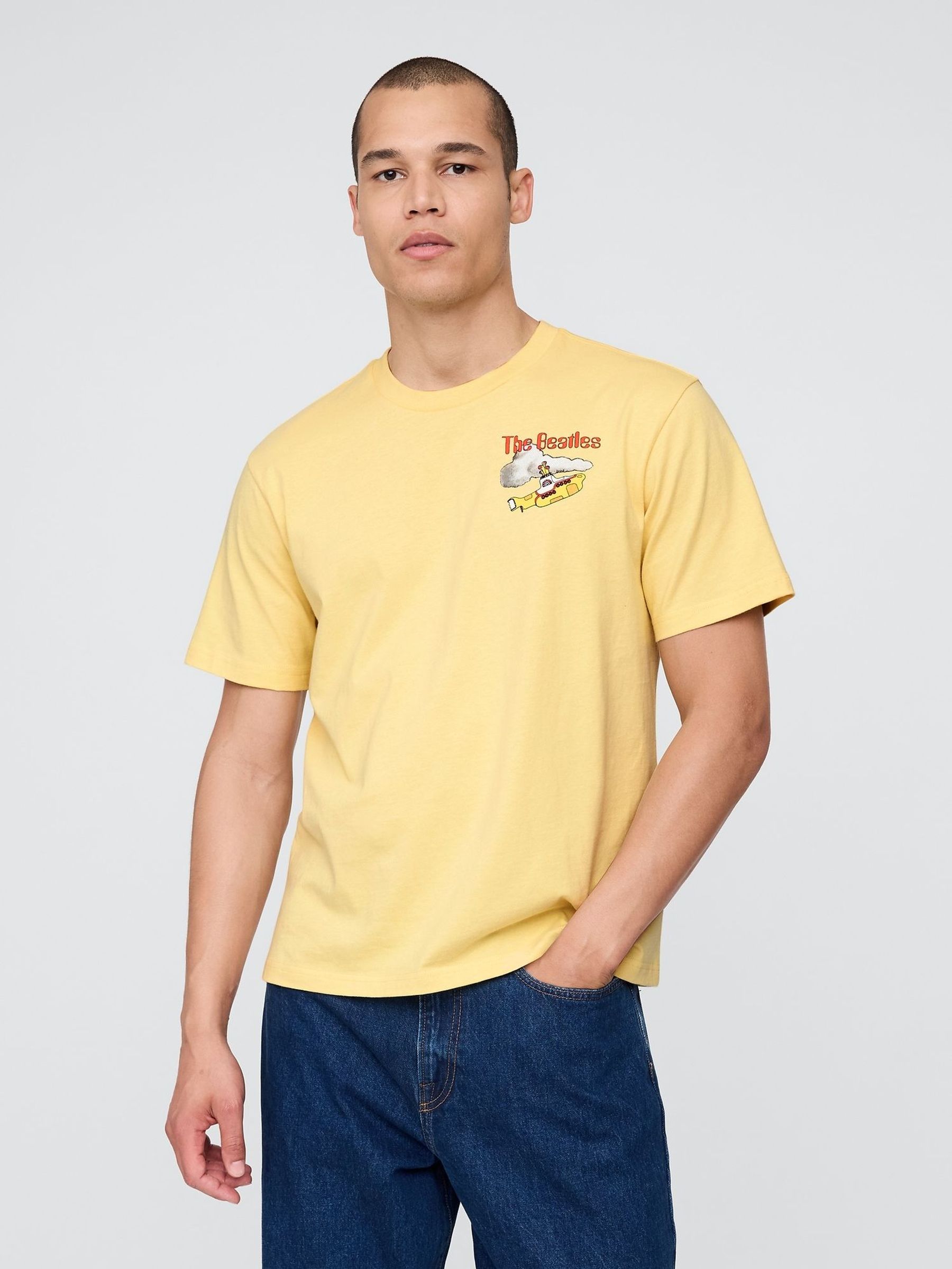 Yellow The Beatles Relaxed Graphic T-Shirt (W36068) | £42
