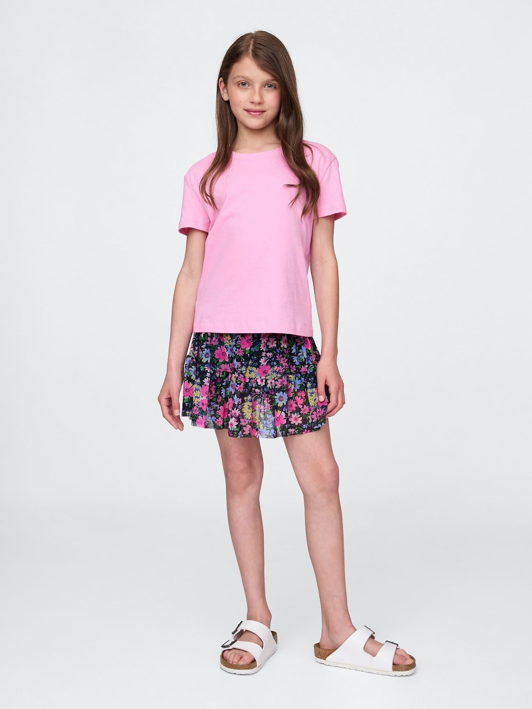 Black Floral Mesh Easy Skort (4-13yrs) (W36072) | £25