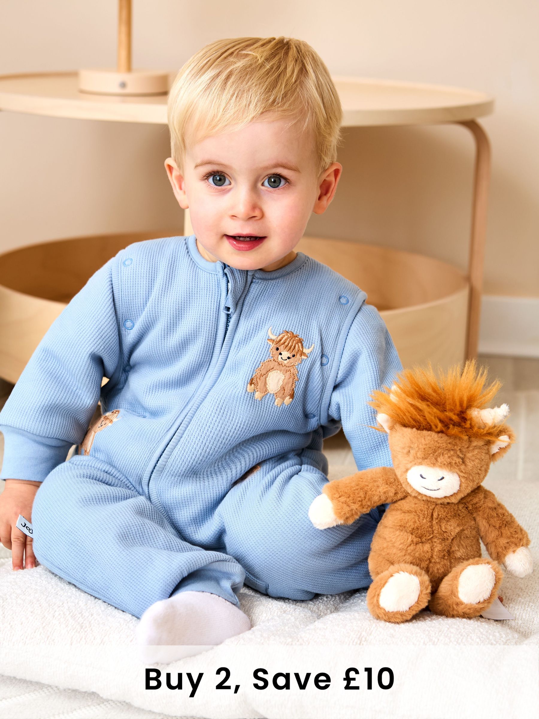 Blue Highland Cow 2.5 Tog Sleep Snuggler (W38470) | £39.50