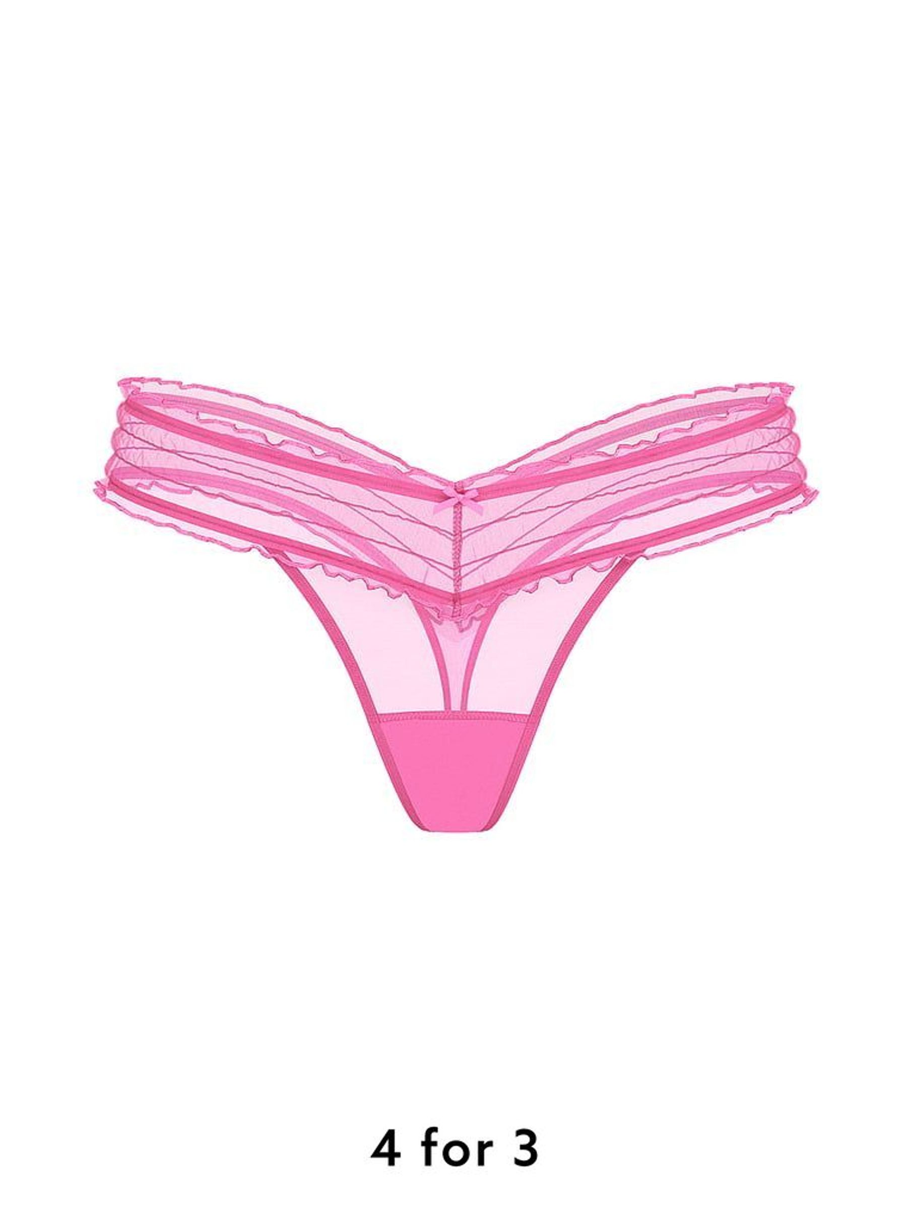 Ultra Pink Smocked Mesh Knickers (W39133) | £9