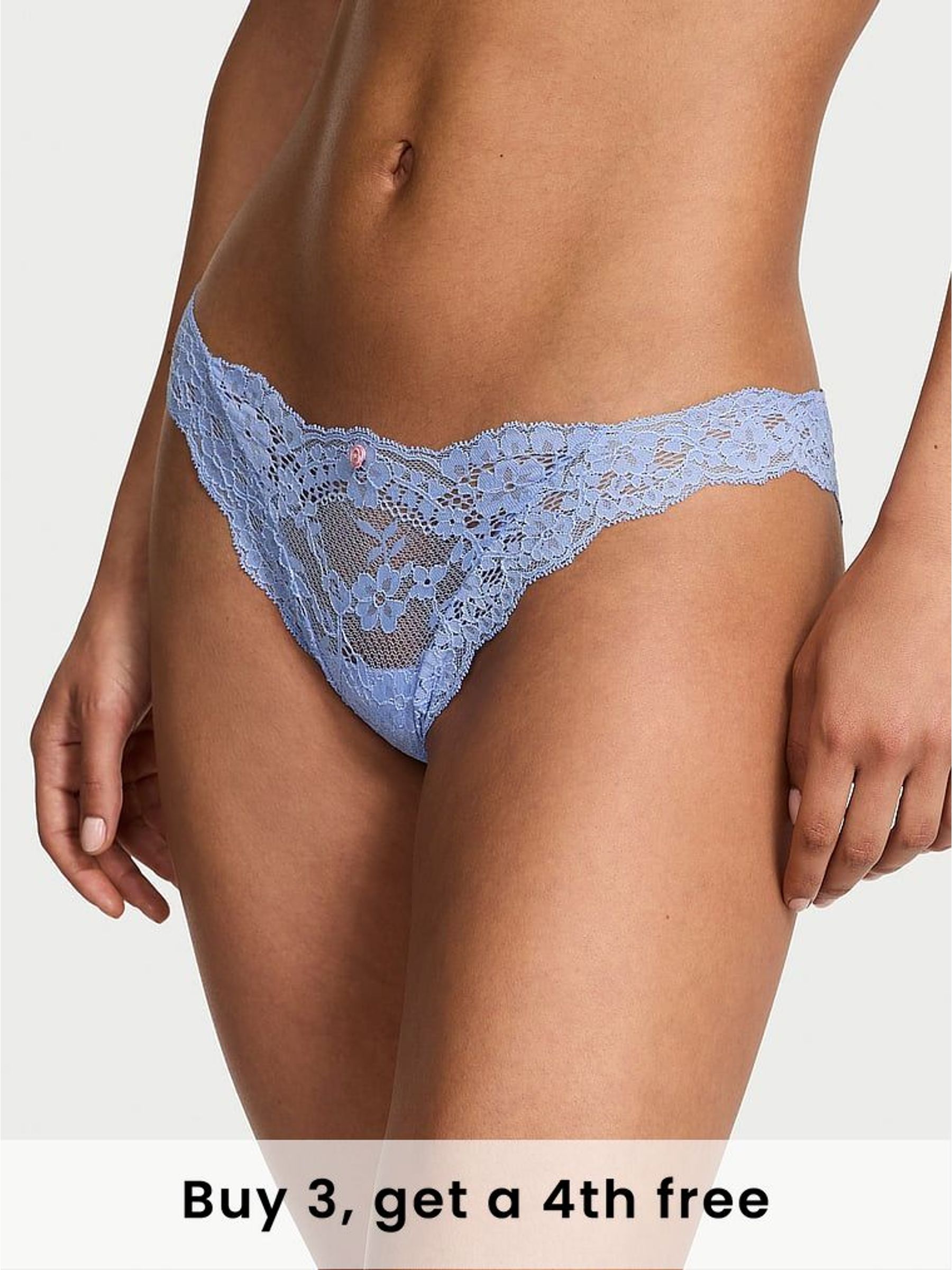 Blue Cameo Bikini Lace Knickers (W39273) | £18
