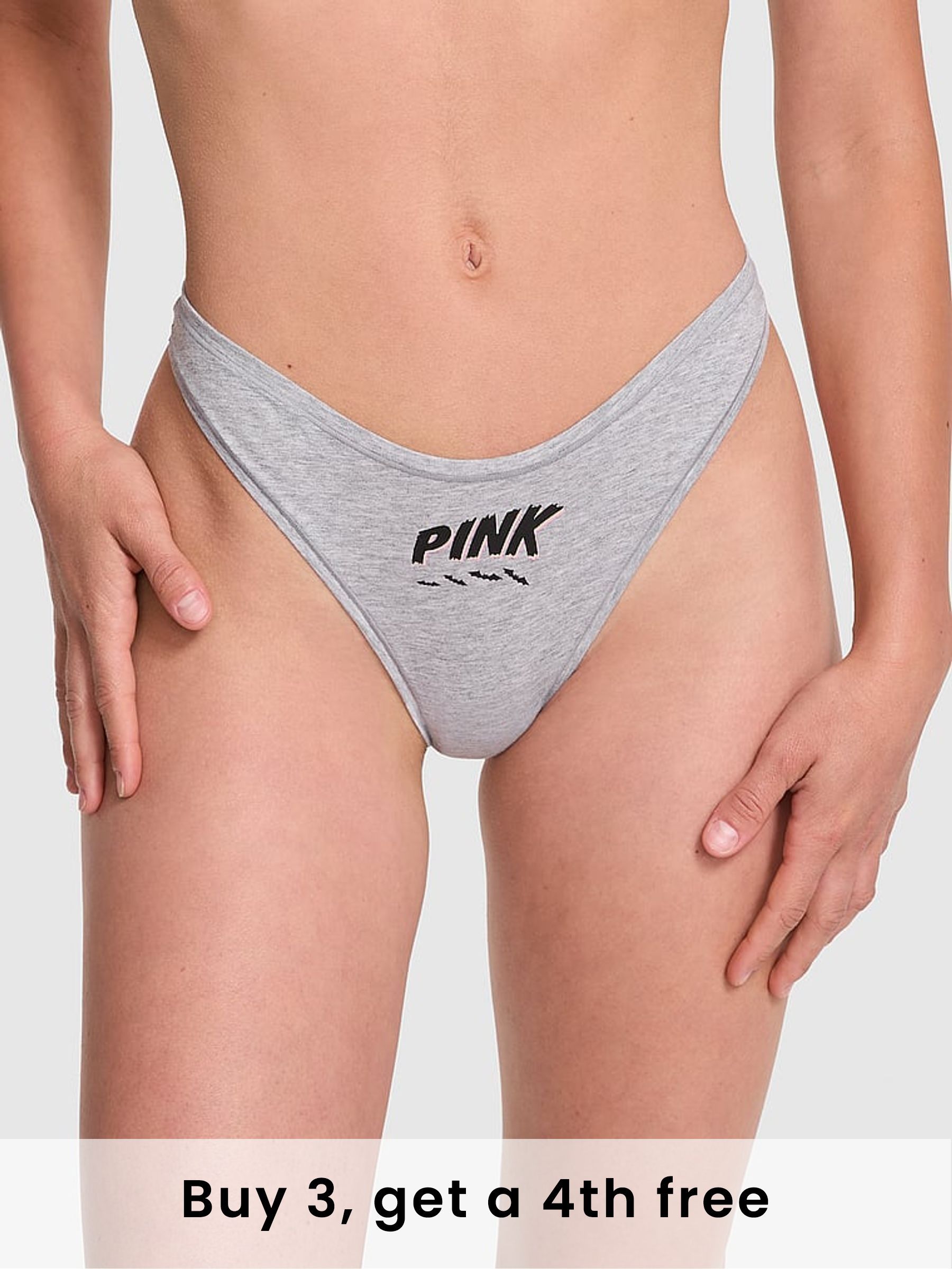 Medium Heather Grey Brazilian Cotton Knickers (W39293) | £9