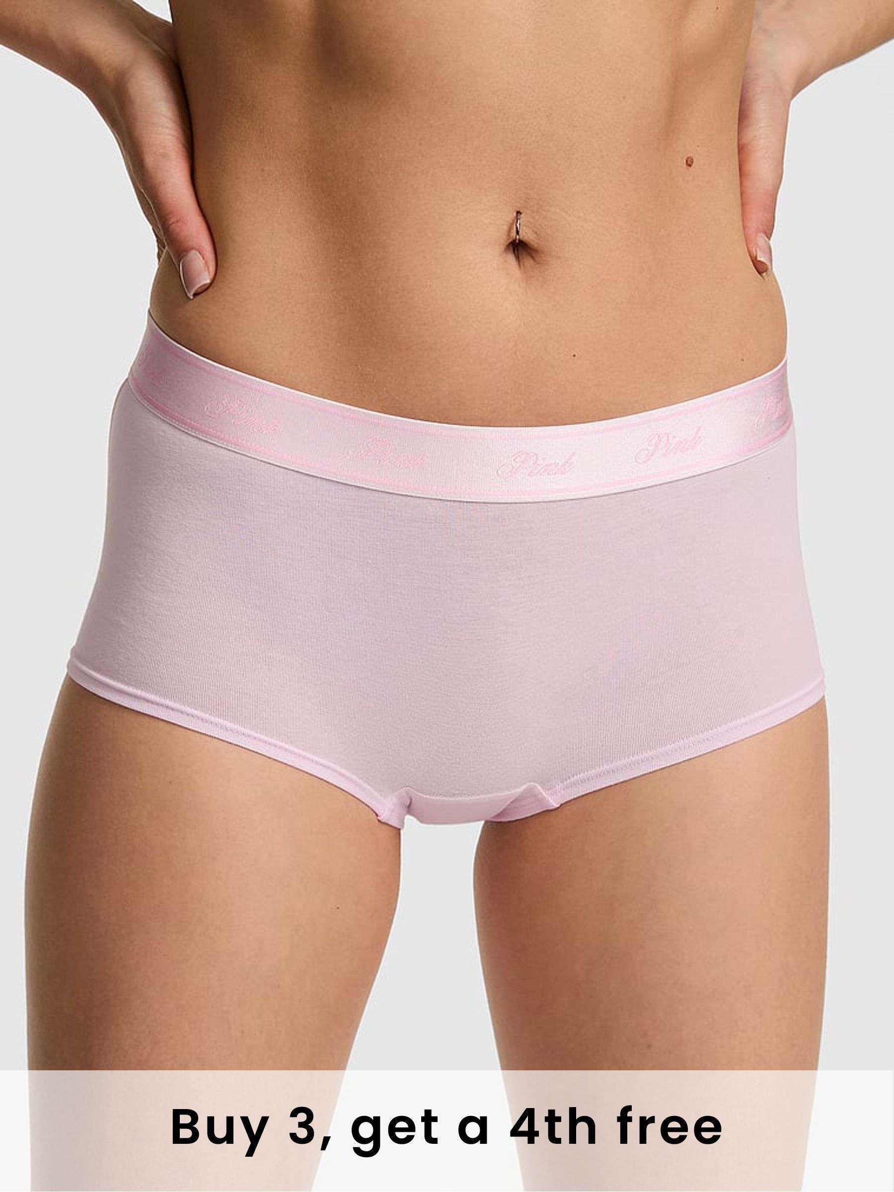 Pink Tulip Boyshort Cotton Logo Knickers (W39359) | £9