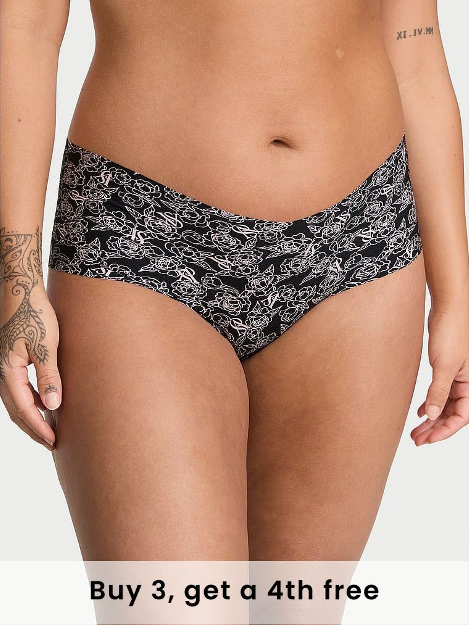 Black Floral Cheeky Knickers (W39406) | £9