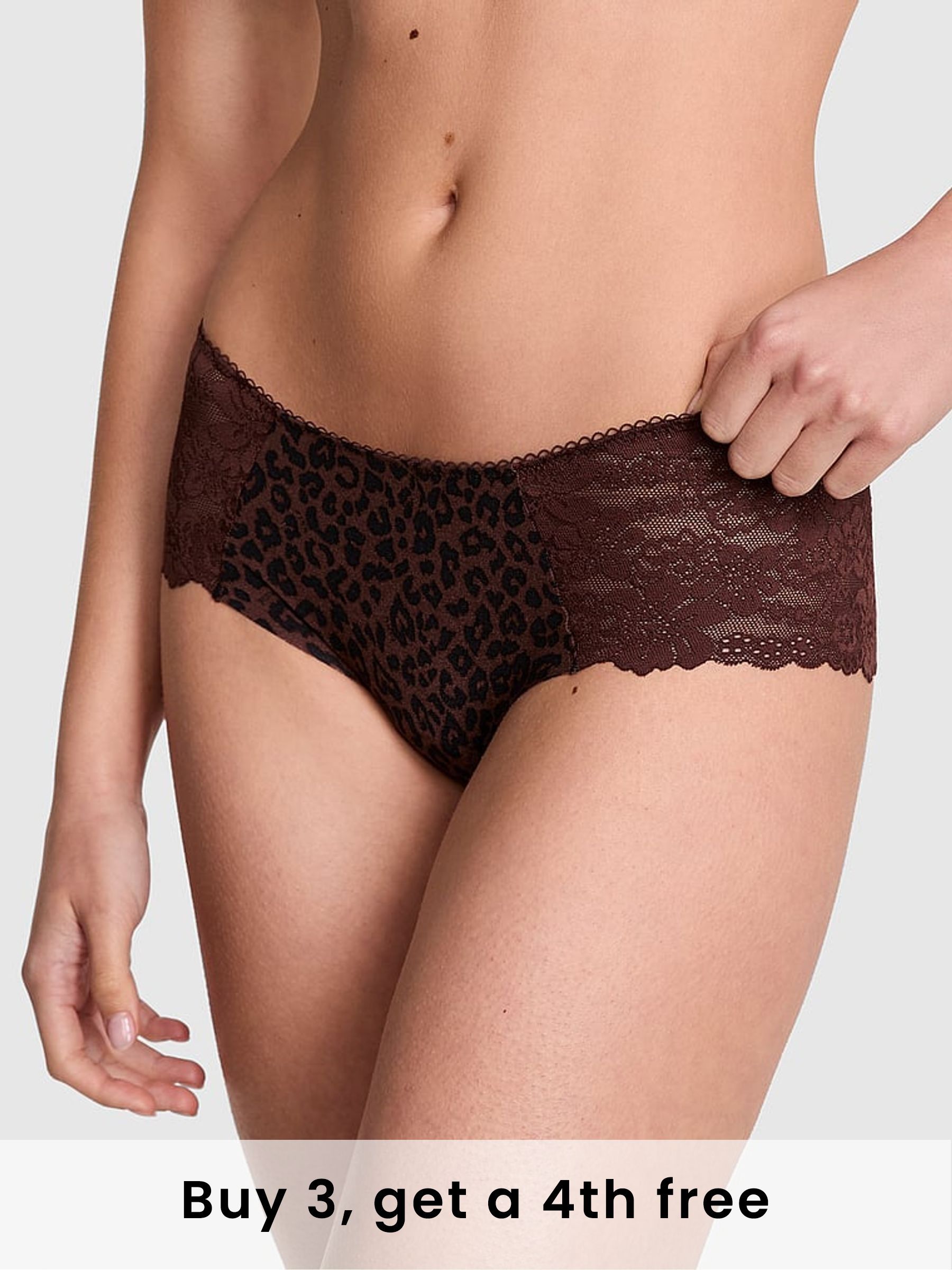 Ganache Leopard Nude Hipster No Show Lace Trim Knickers (W39439) | £9