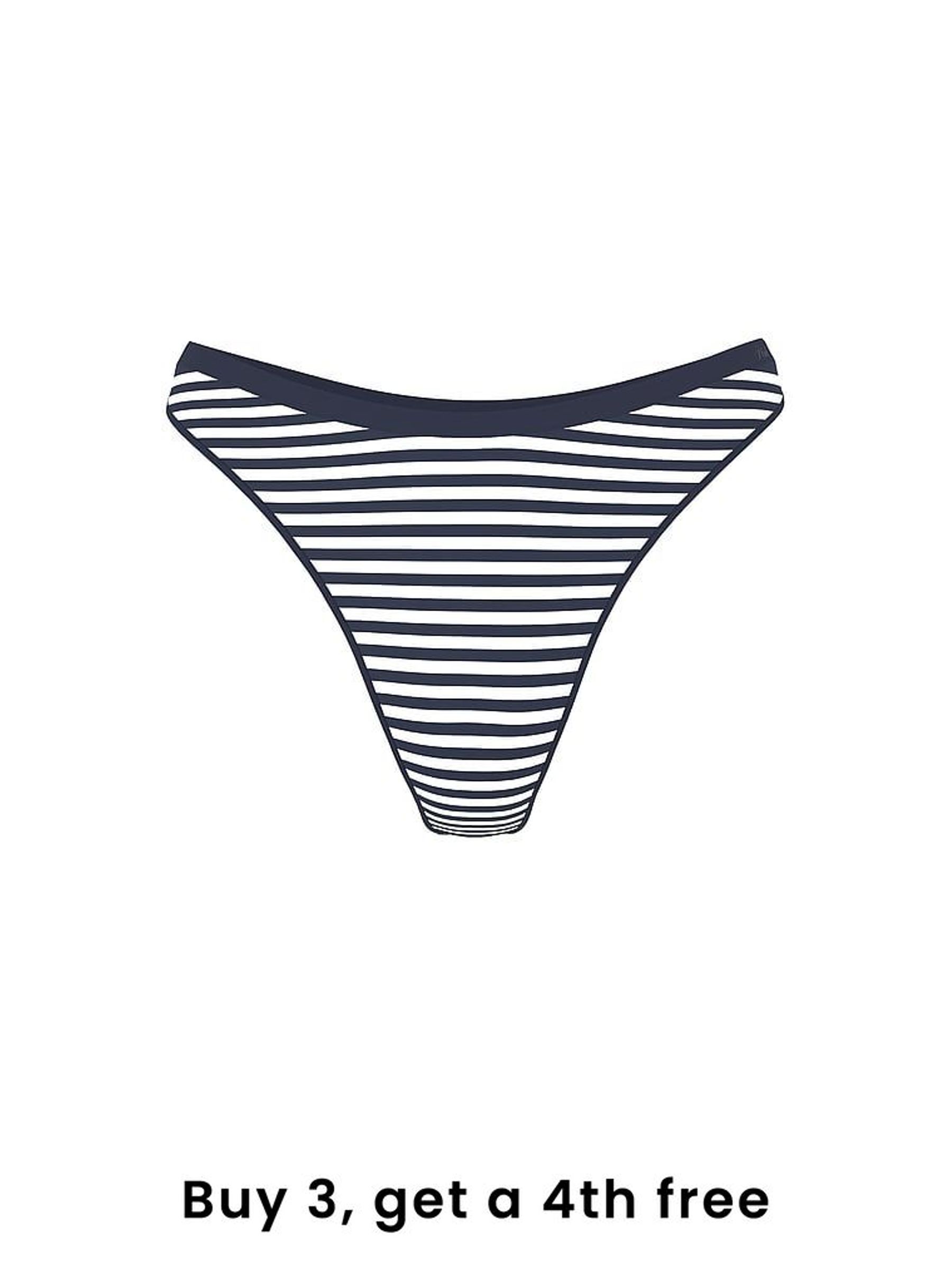 Noir Navy Blue Thong Seamless Knickers (W39453) | £9