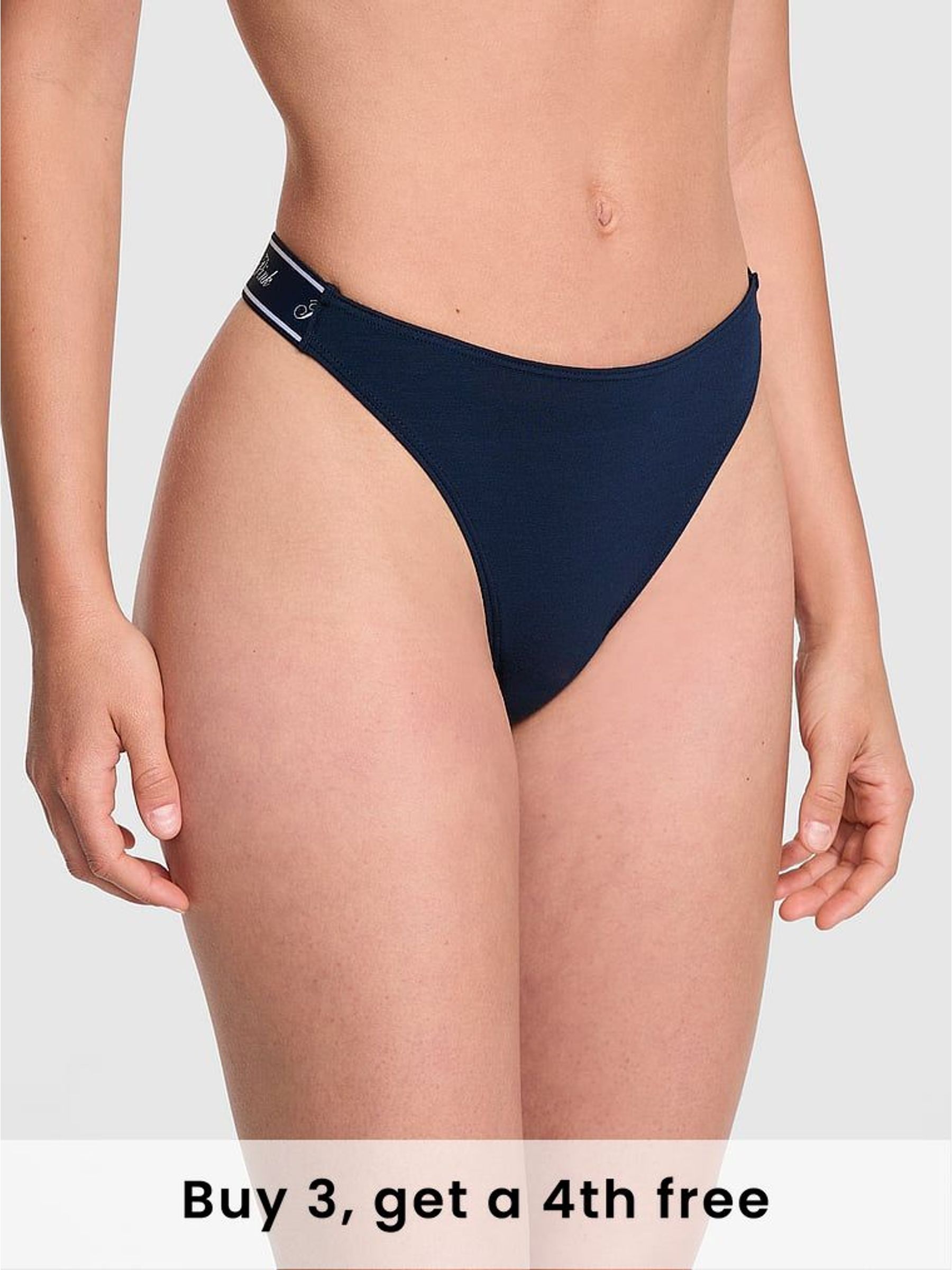 Noir Navy Blue Cotton Logo Knickers (W39465) | £9