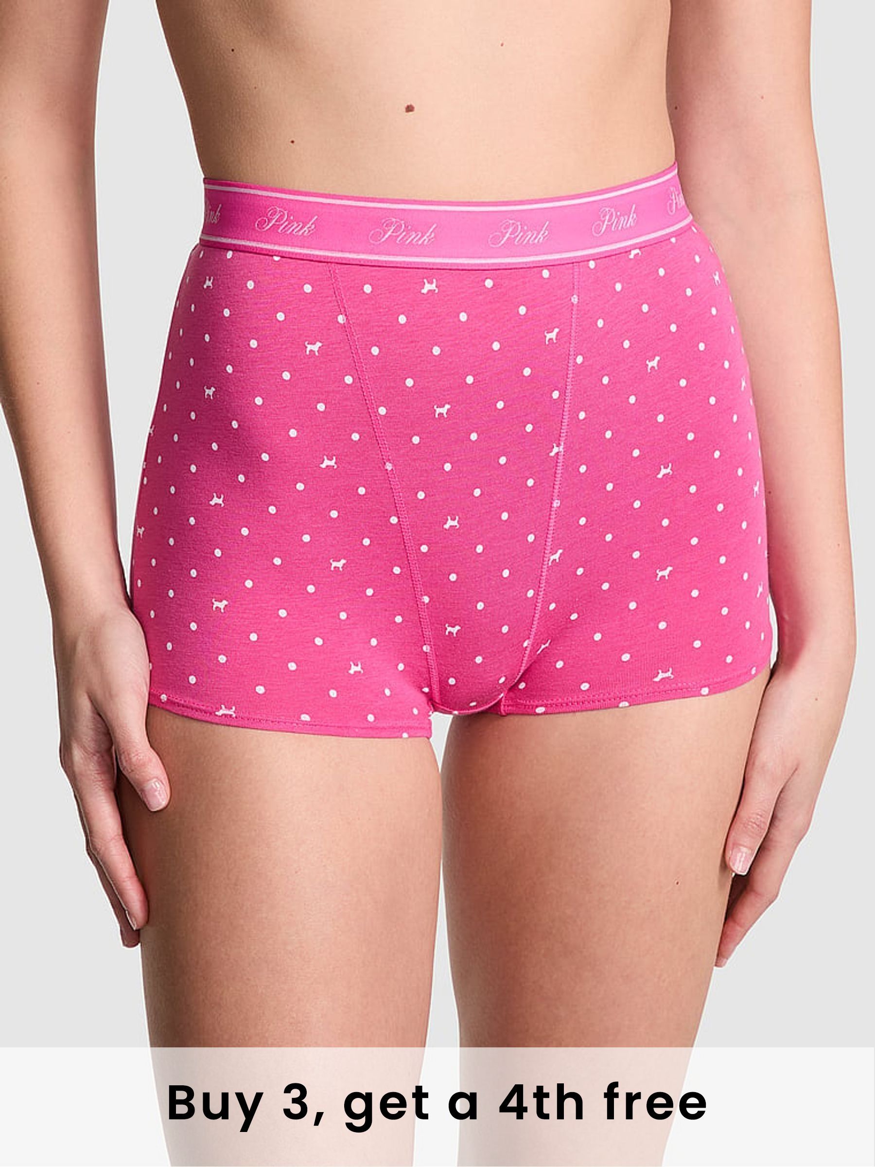 Pink Gossip Boyshort Cotton Logo Knickers (W39523) | £9