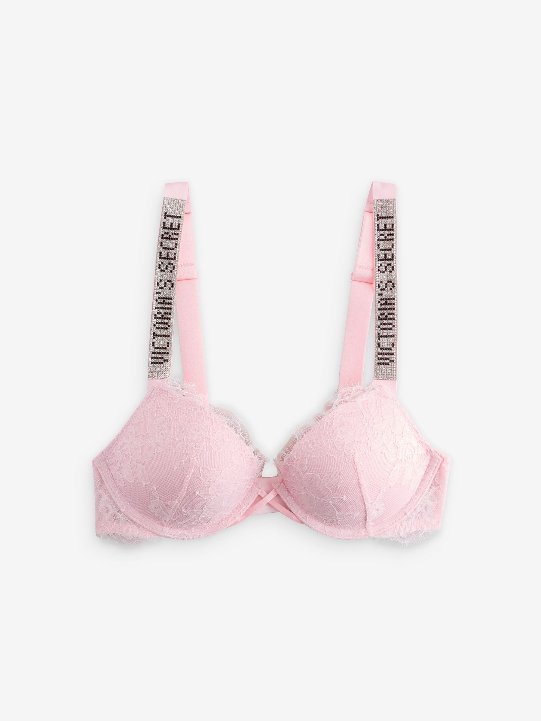 Angel Pink Push Up Shine Strap Lace Bra (W39584) | £59