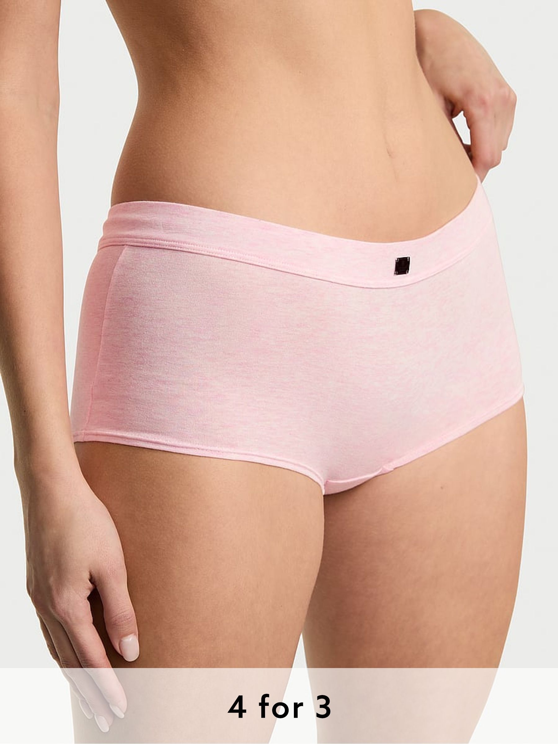 Pink Petal Heather Short Cotton Logo Knickers (W39618) | £9