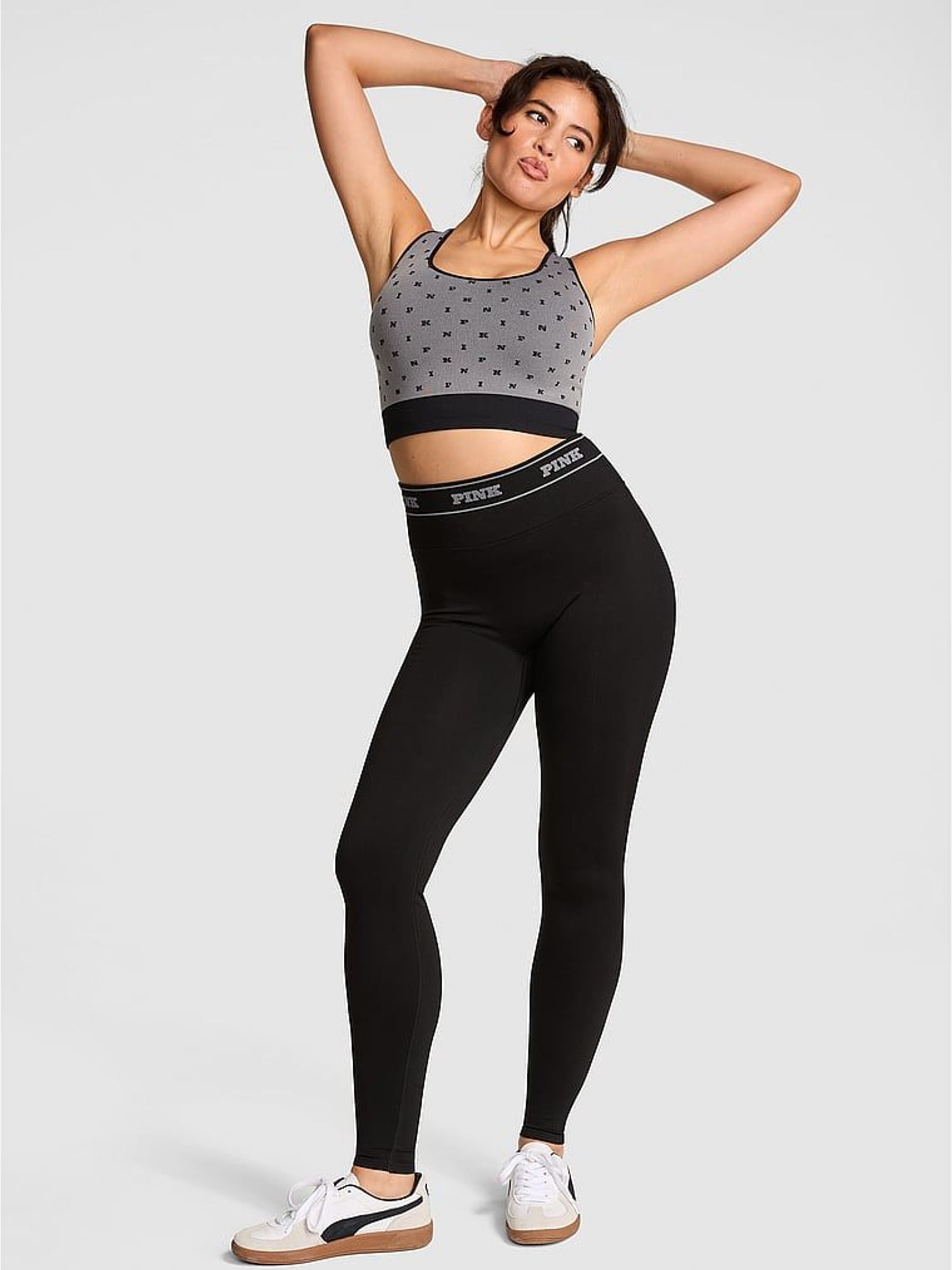 Black Seamless Logo Leggings (W40287) | £35