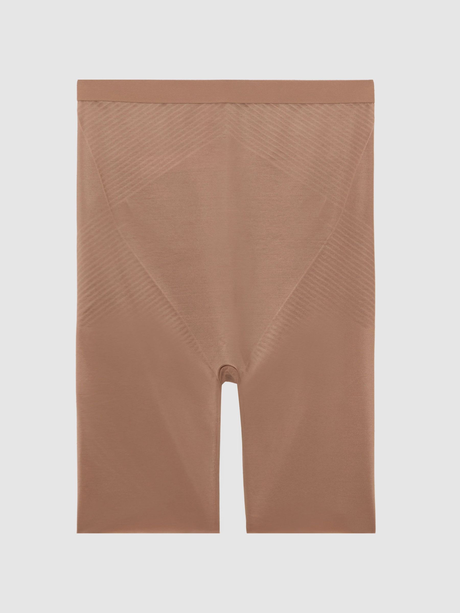 Shapewear Firming High-Waisted Mid-Thigh Shorts in Cafe Au Lait Brown Nude (W40423) | £68