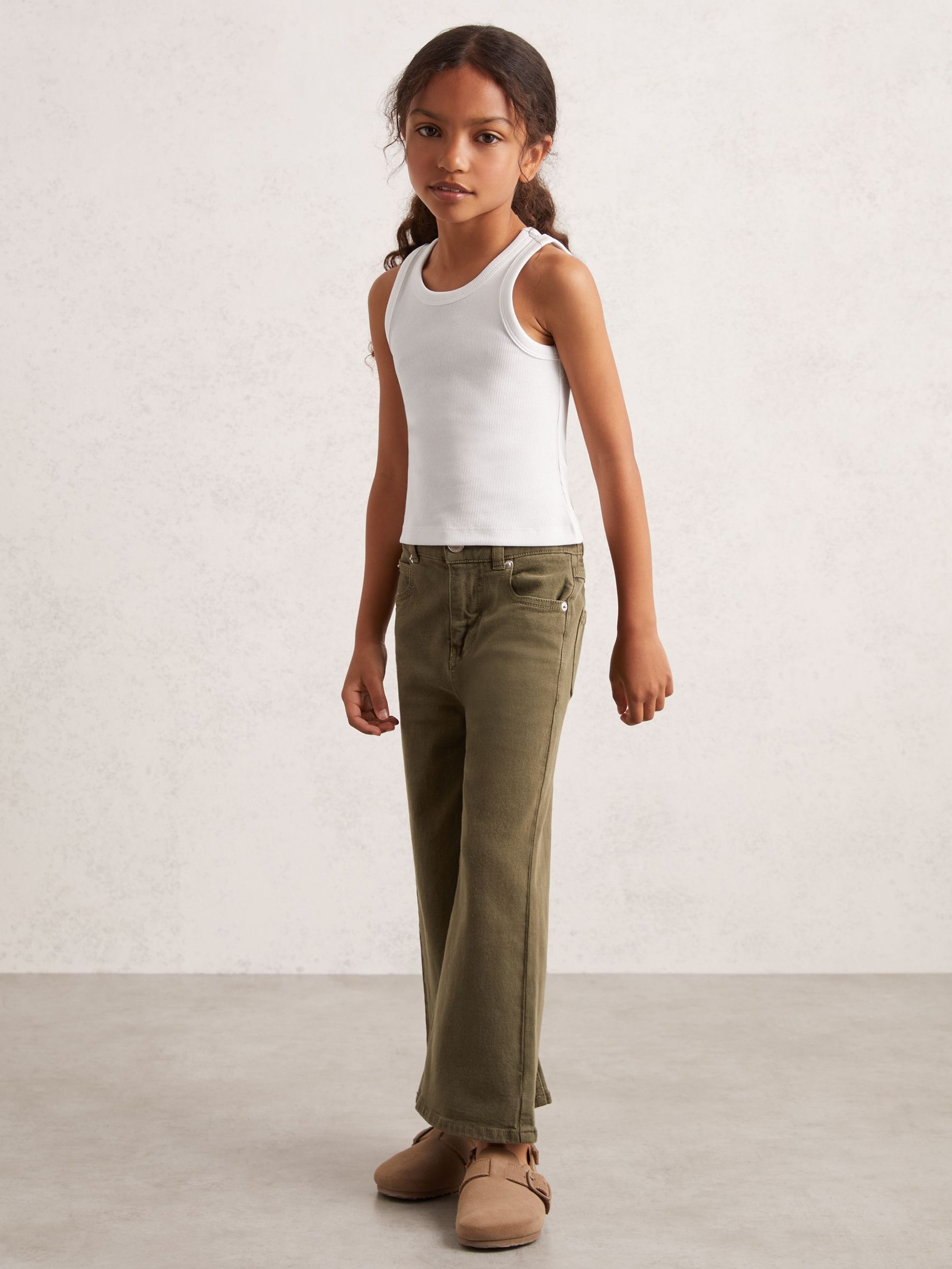 3-9 yrs Stretch-Cotton Ribbed Vest in Ivory (W40426) | £9