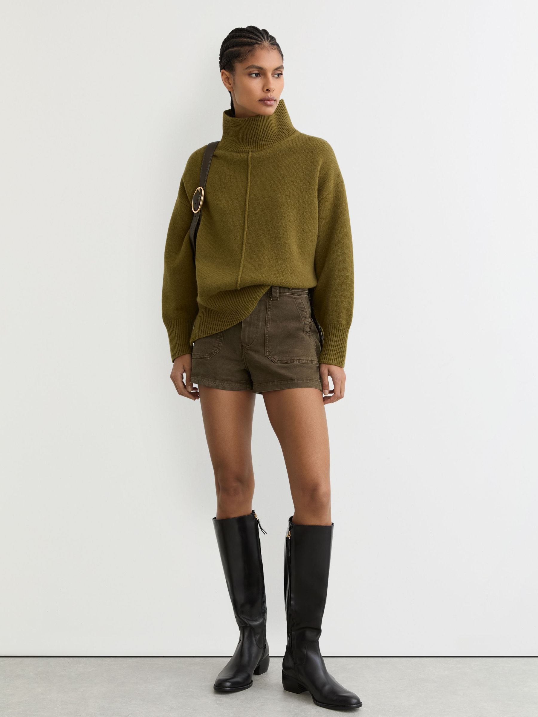 Paige Anessa Shorts in Khaki Green (W40870) | £220