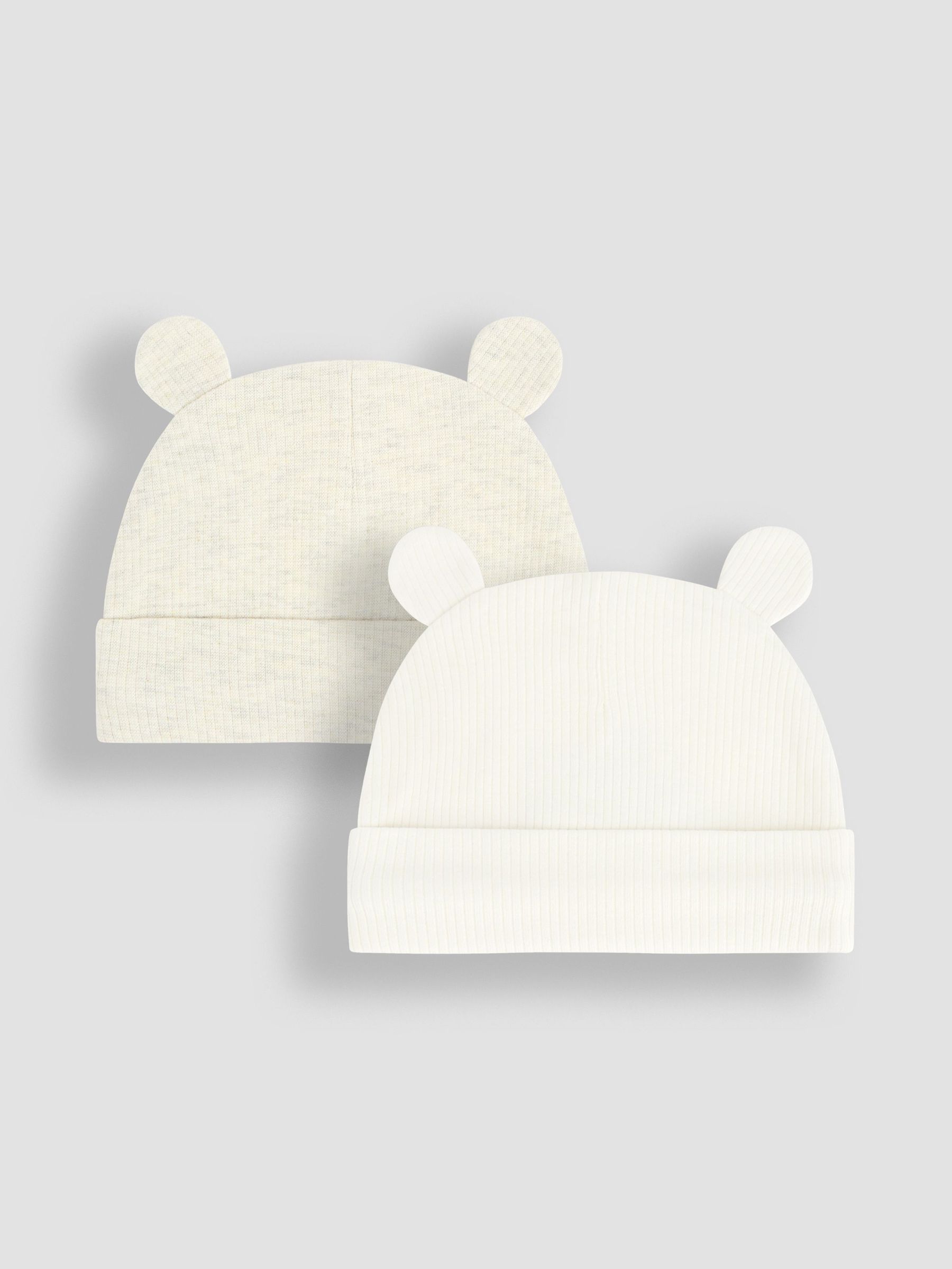 Cream 2- Pack Bear Ear Baby Hats (W40888) | £9.50